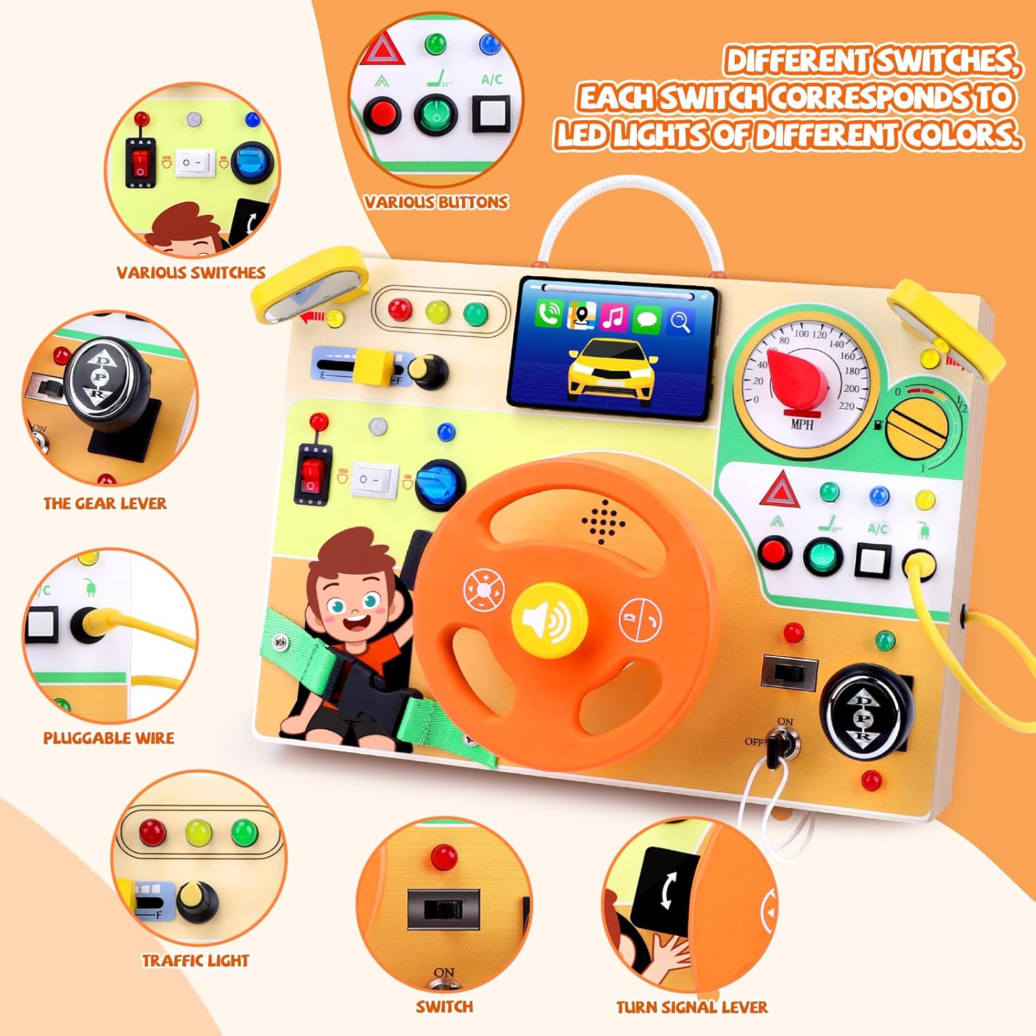 Hoarosall Busy Board Montessori Giocattolo da Viaggio - immagine 2