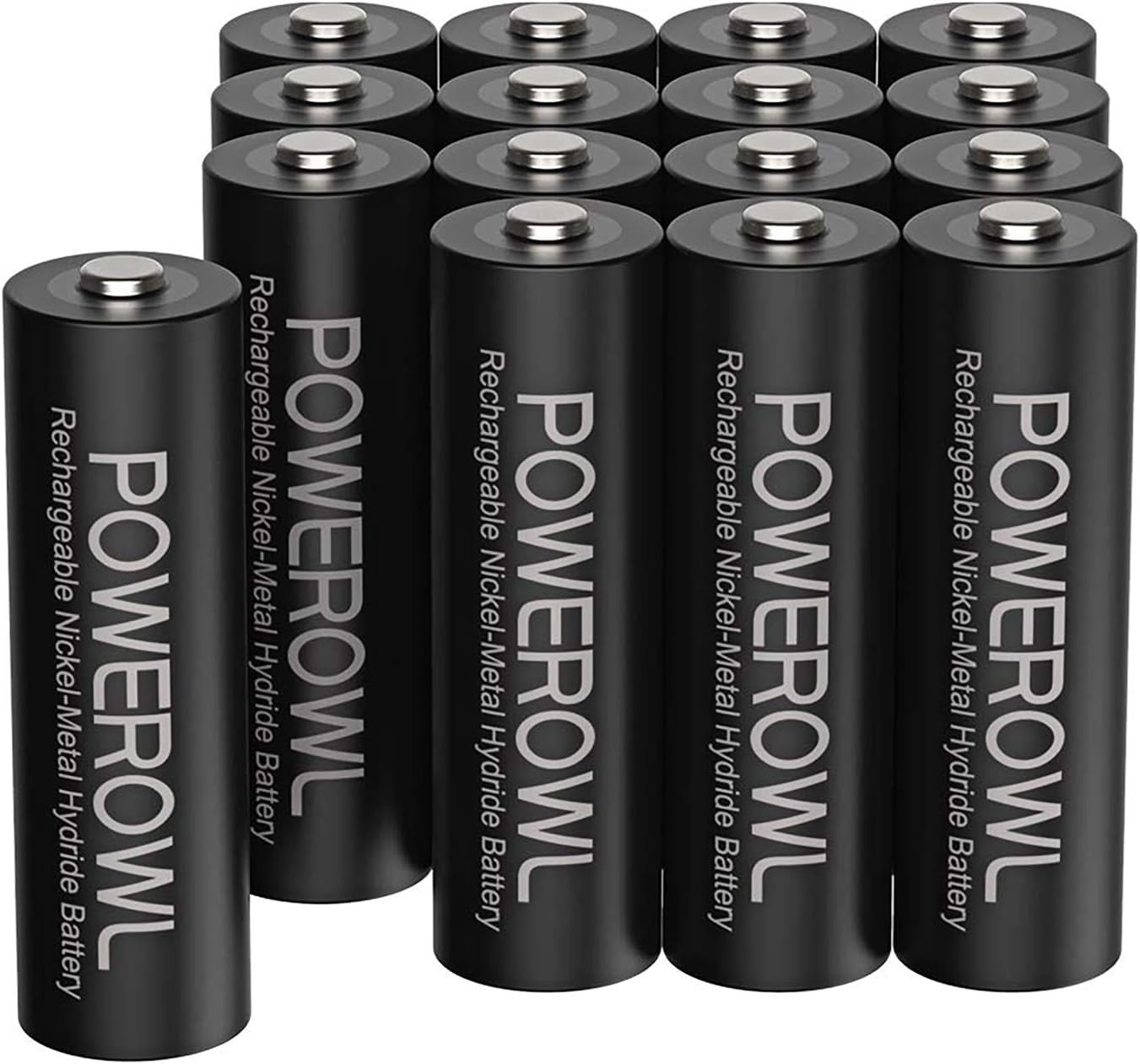 Powerowl Batterie Ricaricabili AA - Confezione da 16