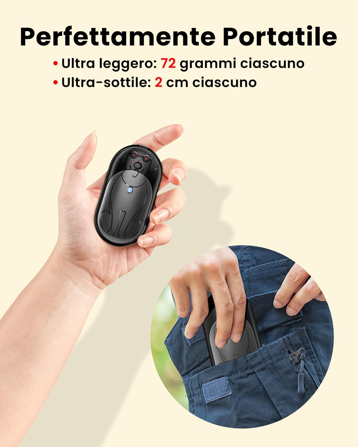 Scaldamani Ricaricabile 6000mAh 2 Pack - immagine 6