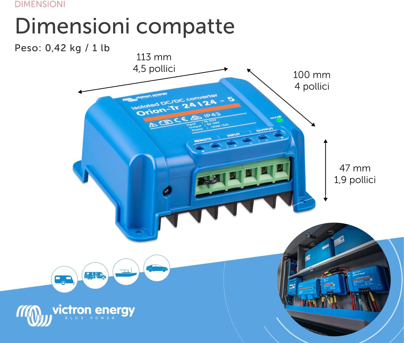 Victron Energy Orion-Tr IP43 - Convertitore DC-DC Isolato - immagine 3