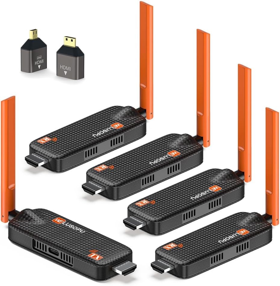 Trasmettitore Wireless HDMI 5G/1080P con 4 Ricevitori