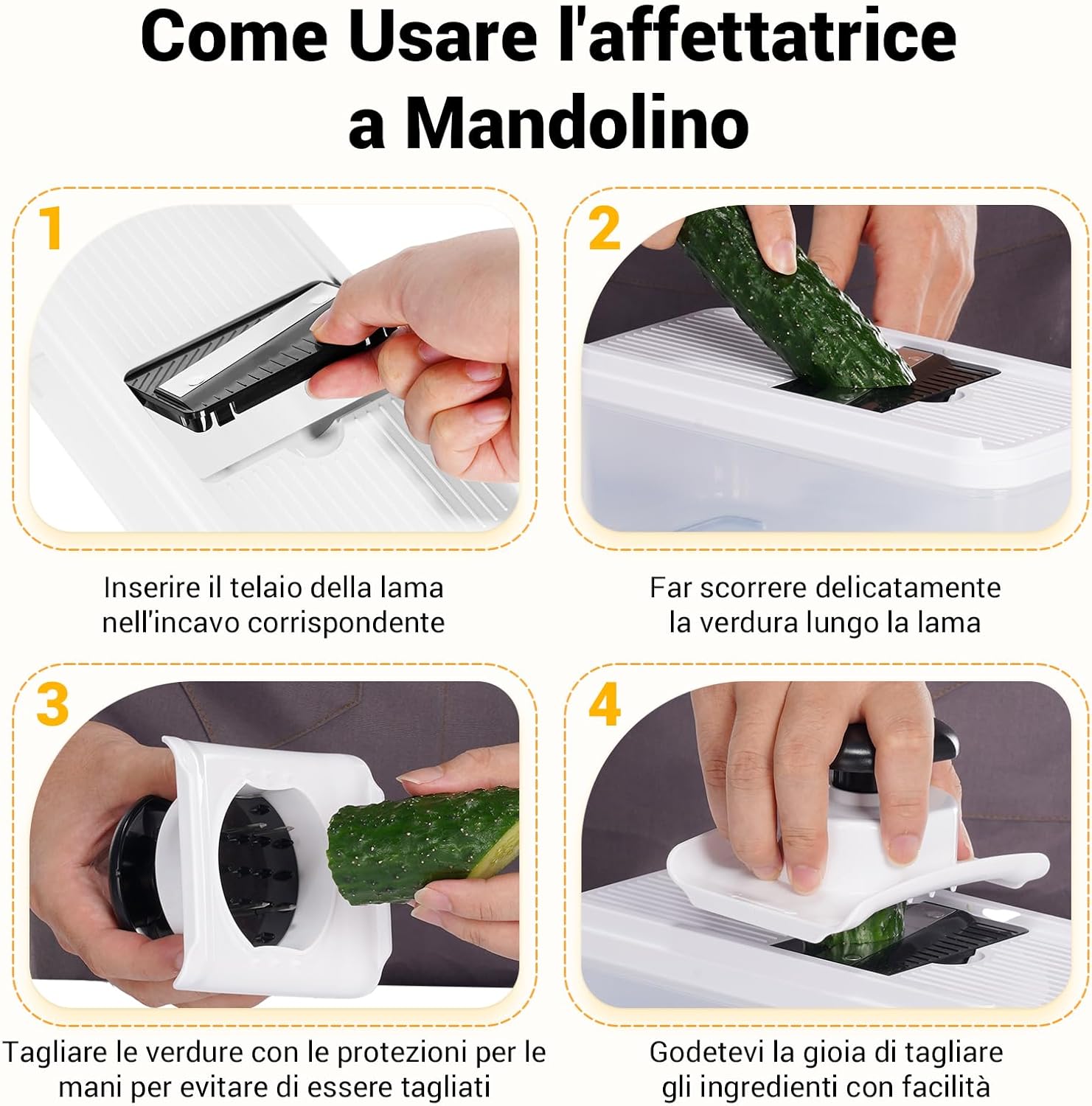 Mandolina per Verdure - Taglia Affetta Verdure Multifunzione - immagine 6