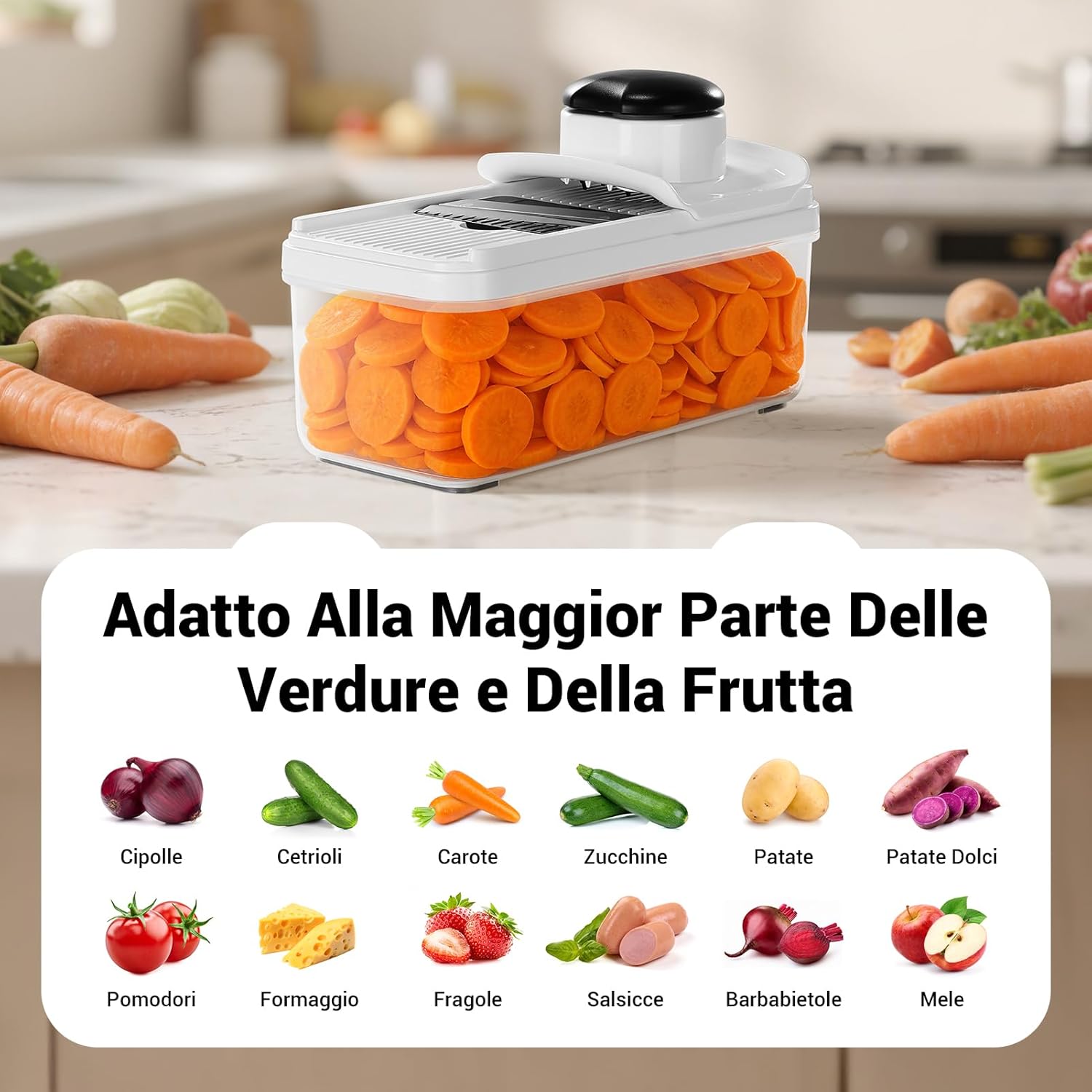 Mandolina per Verdure - Taglia Affetta Verdure Multifunzione - immagine 8