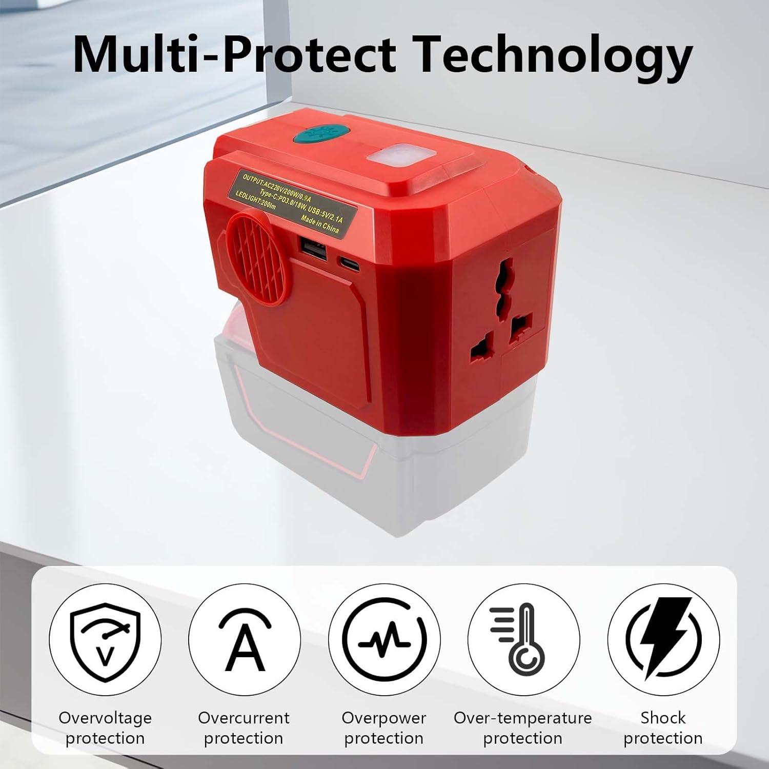 Convertitore per Batterie Einhell 18V - 200W Inverter - immagine 3