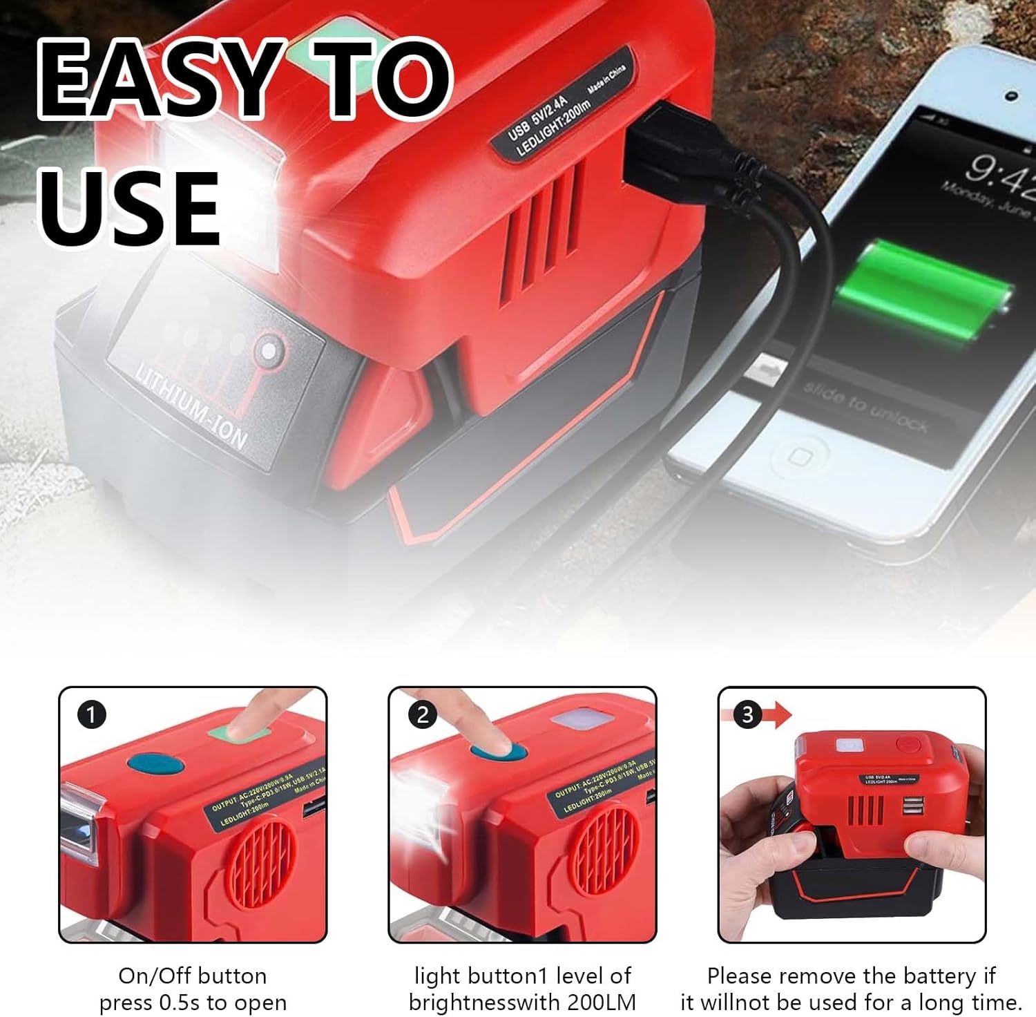 Convertitore per Batterie Einhell 18V - 200W Inverter - immagine 4