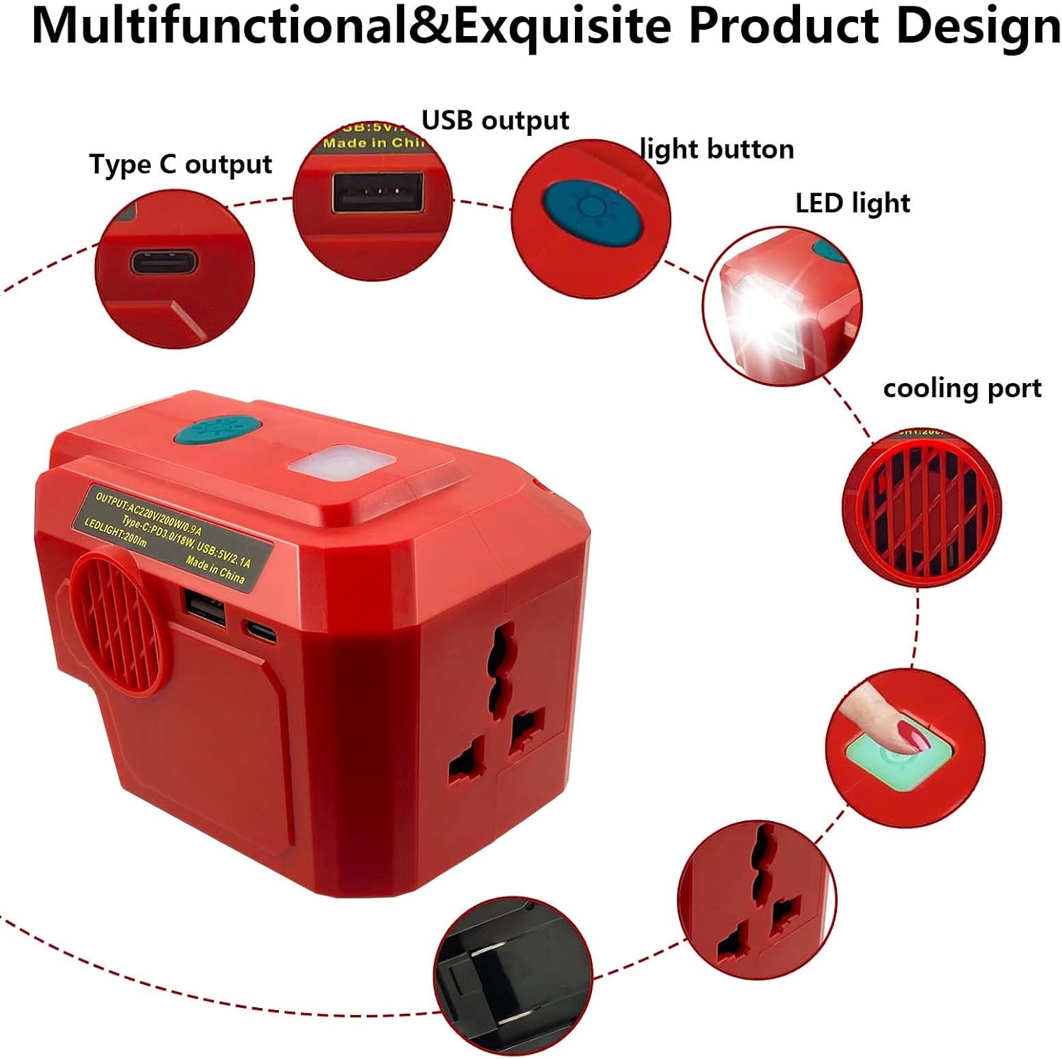 Convertitore per Batterie Einhell 18V - 200W Inverter - immagine 5