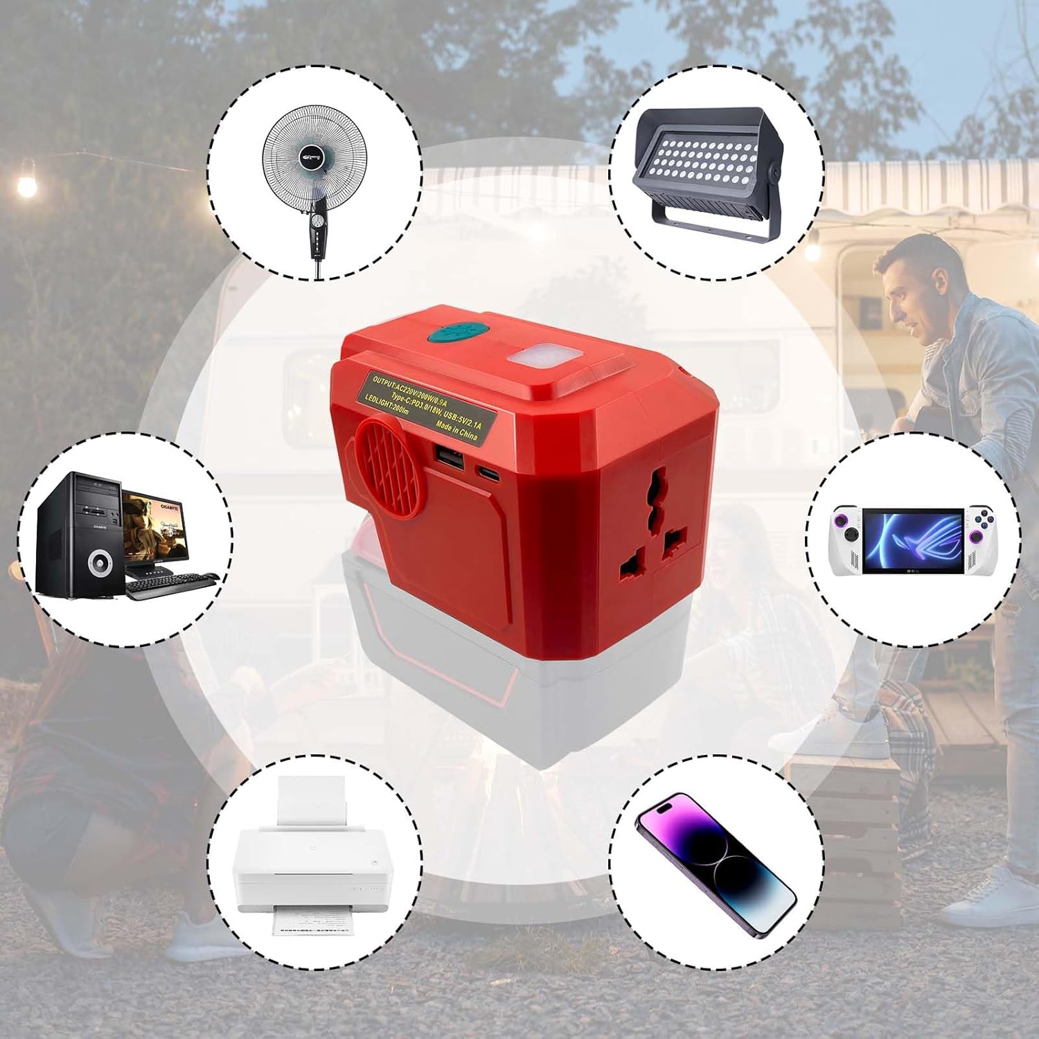 Convertitore per Batterie Einhell 18V - 200W Inverter - immagine 8