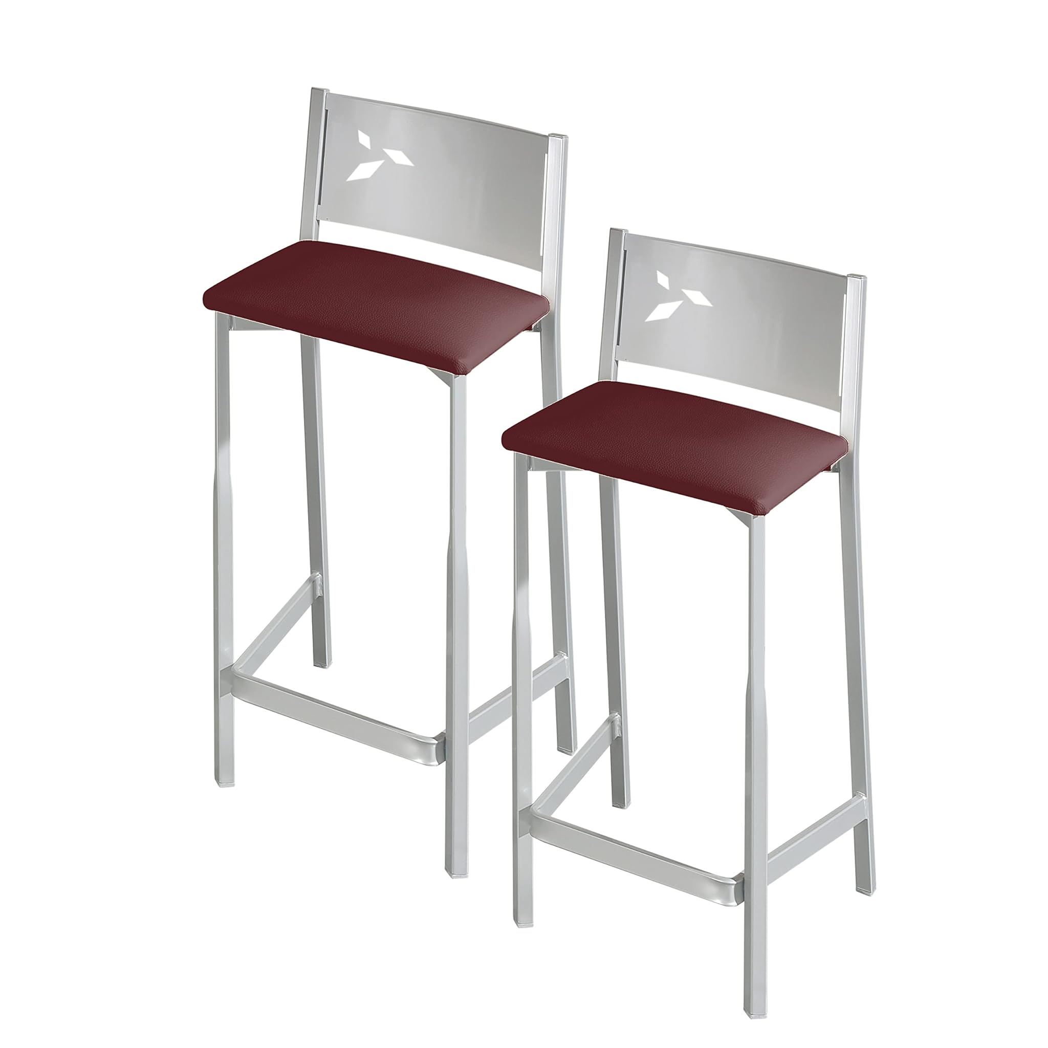 ASTIMESA TAACBL Due sgabelli alti da cucina seduta 60 cm similpelle bordeaux