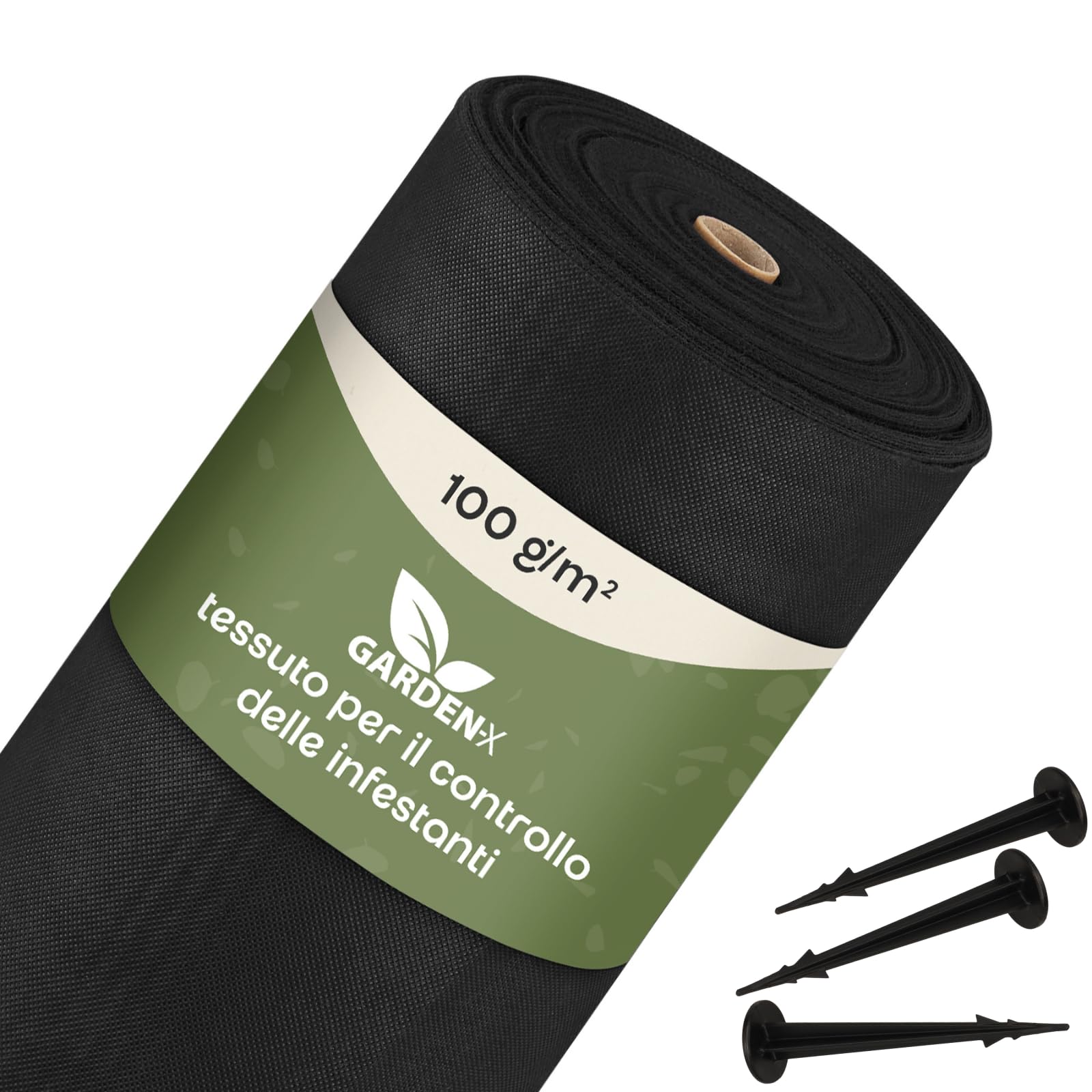 GARDENIX Tessuto Non Tessuto per Erbacce 160m² con 50 Ancore