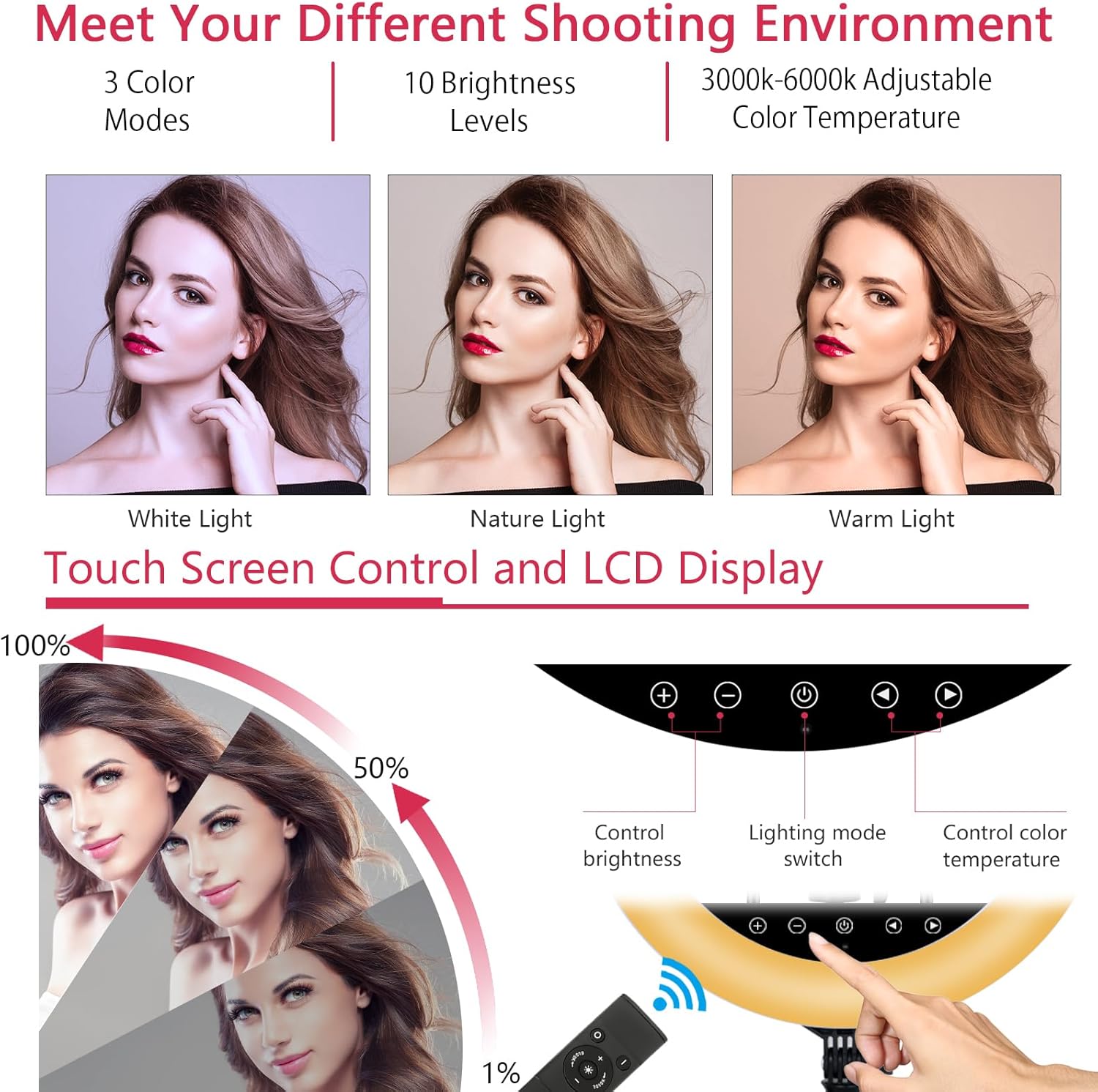 Eoto Light - Luce Anello LED 19 pollici con Treppiede - immagine 2