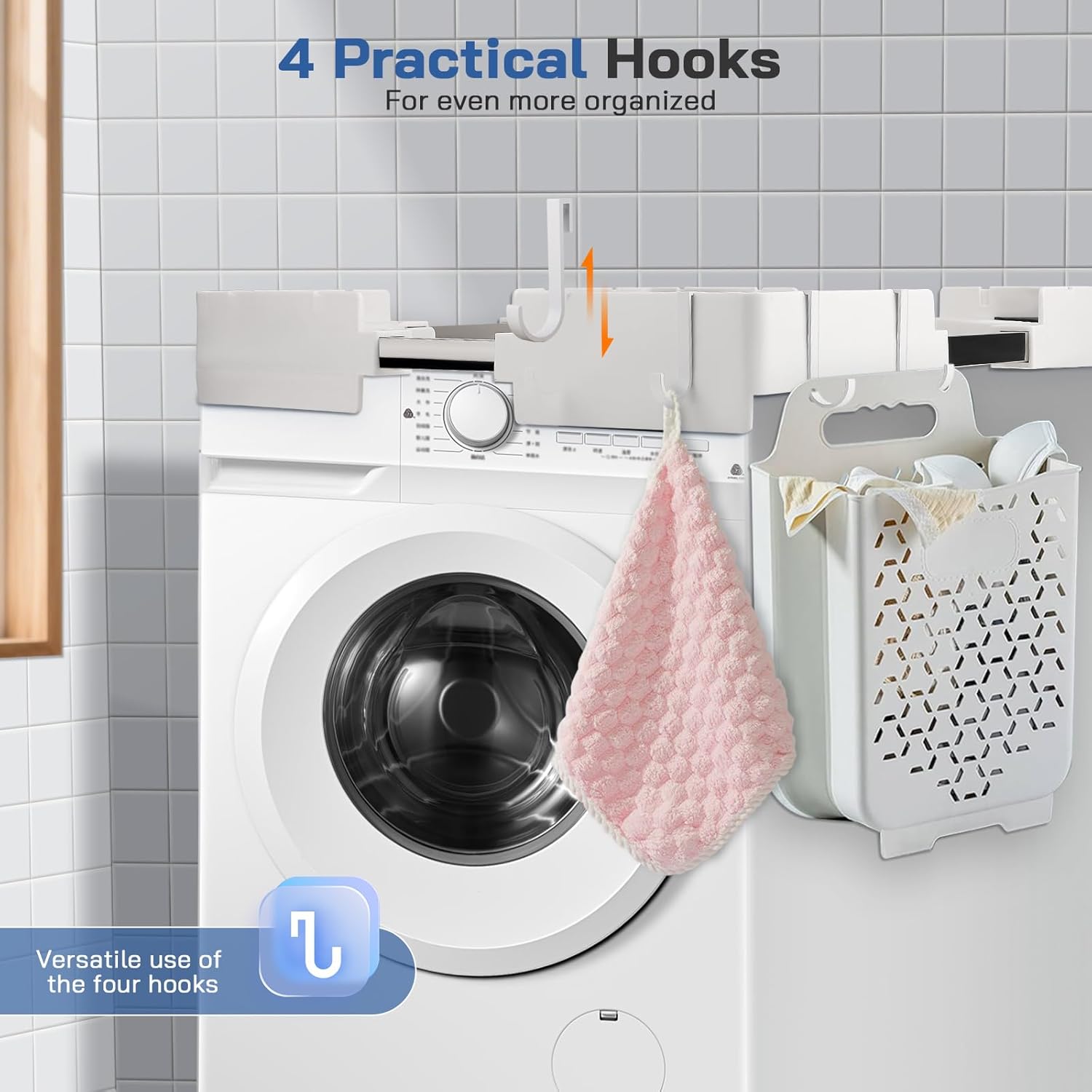 Kit Sovrapposizione Lavatrice Asciugatrice Regolabile - immagine 3