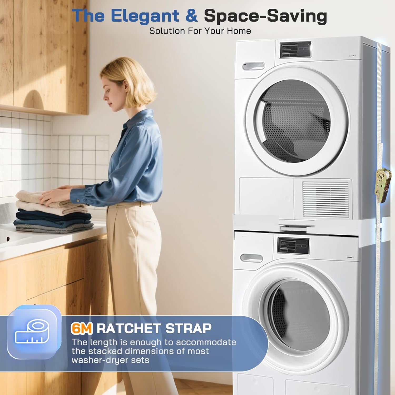 Kit Sovrapposizione Lavatrice Asciugatrice Regolabile - immagine 5