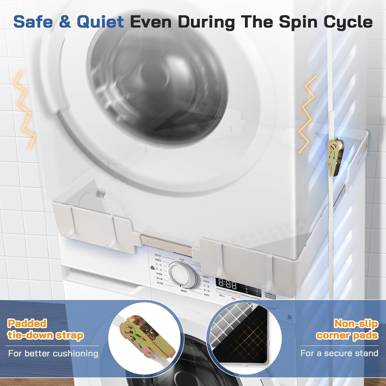 Kit Sovrapposizione Lavatrice Asciugatrice Regolabile - immagine 6