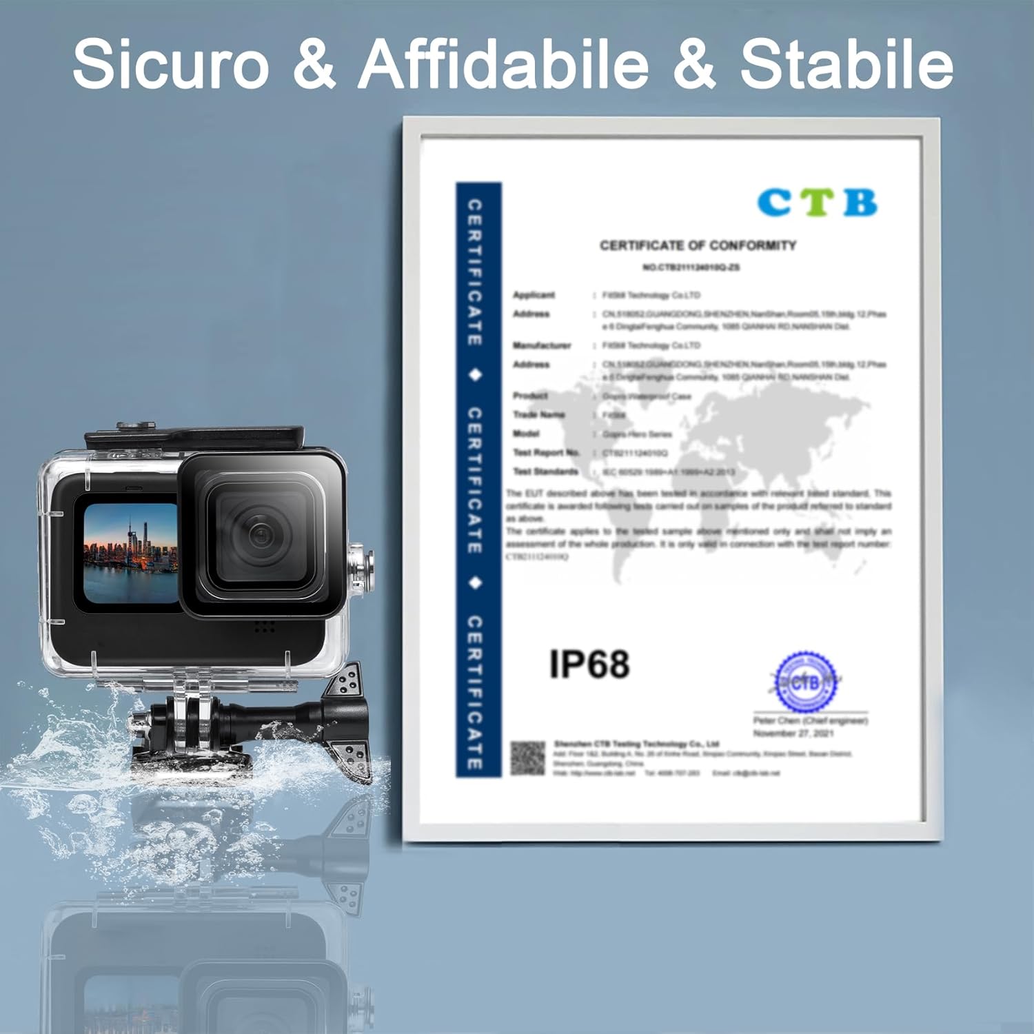 Fitstill Custodia Impermeabile 60M per Go Pro Hero 9-13 Black - immagine 3