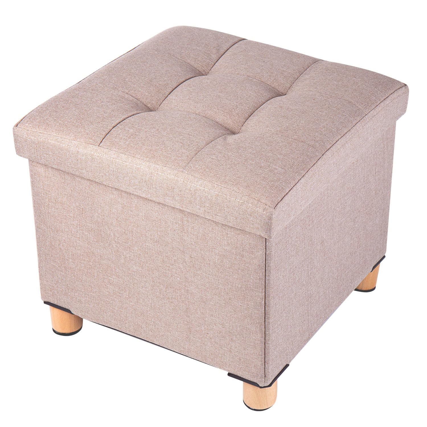 Brian & Dany Pouf Cubo Contenitore Pieghevole, Beige