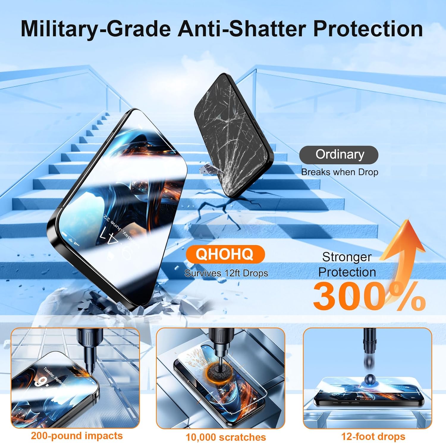 Qhohq 3 Pezzi Vetro Temperato per iPhone 17 - immagine 3