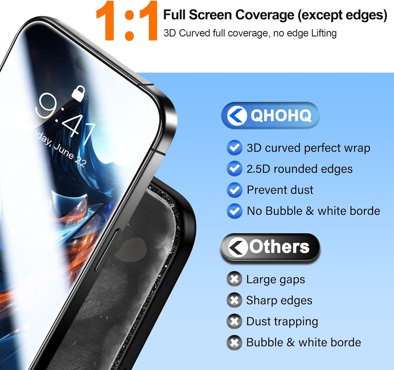 Qhohq 3 Pezzi Vetro Temperato per iPhone 17 - immagine 5