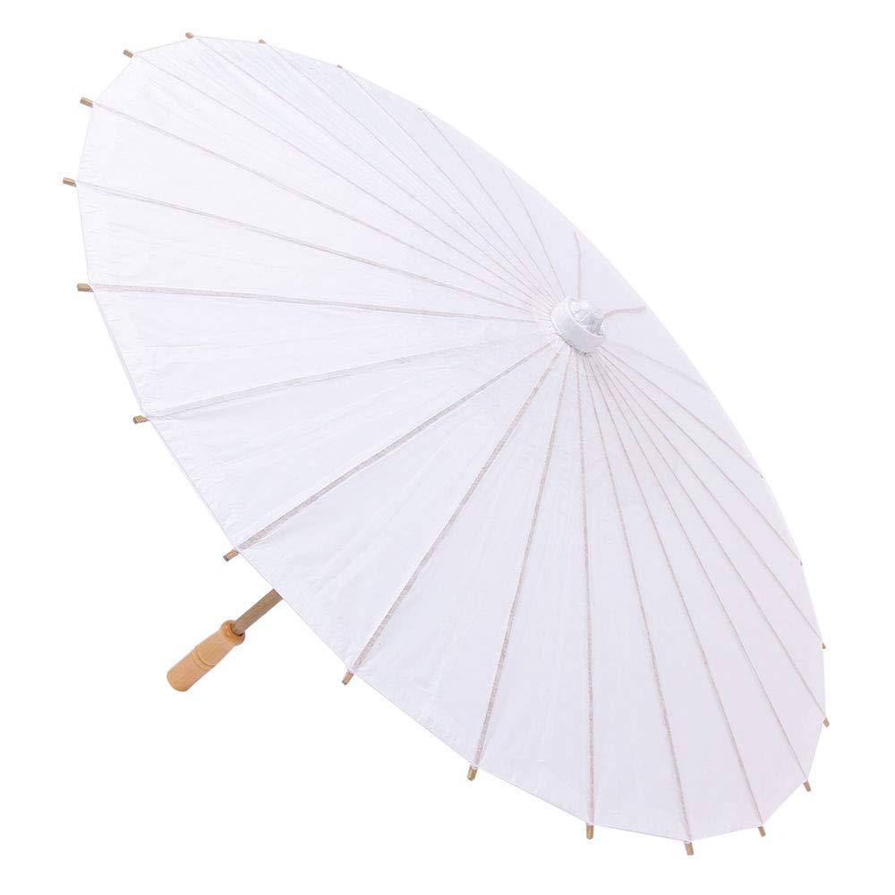 Olilly Set Ombrelli Bianchi in Carta e Bambù