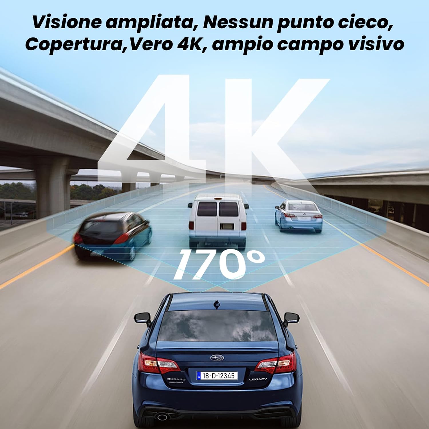 Dash Cam Auto 4K Anteriore e 2K Posteriore con SD 64G - immagine 4