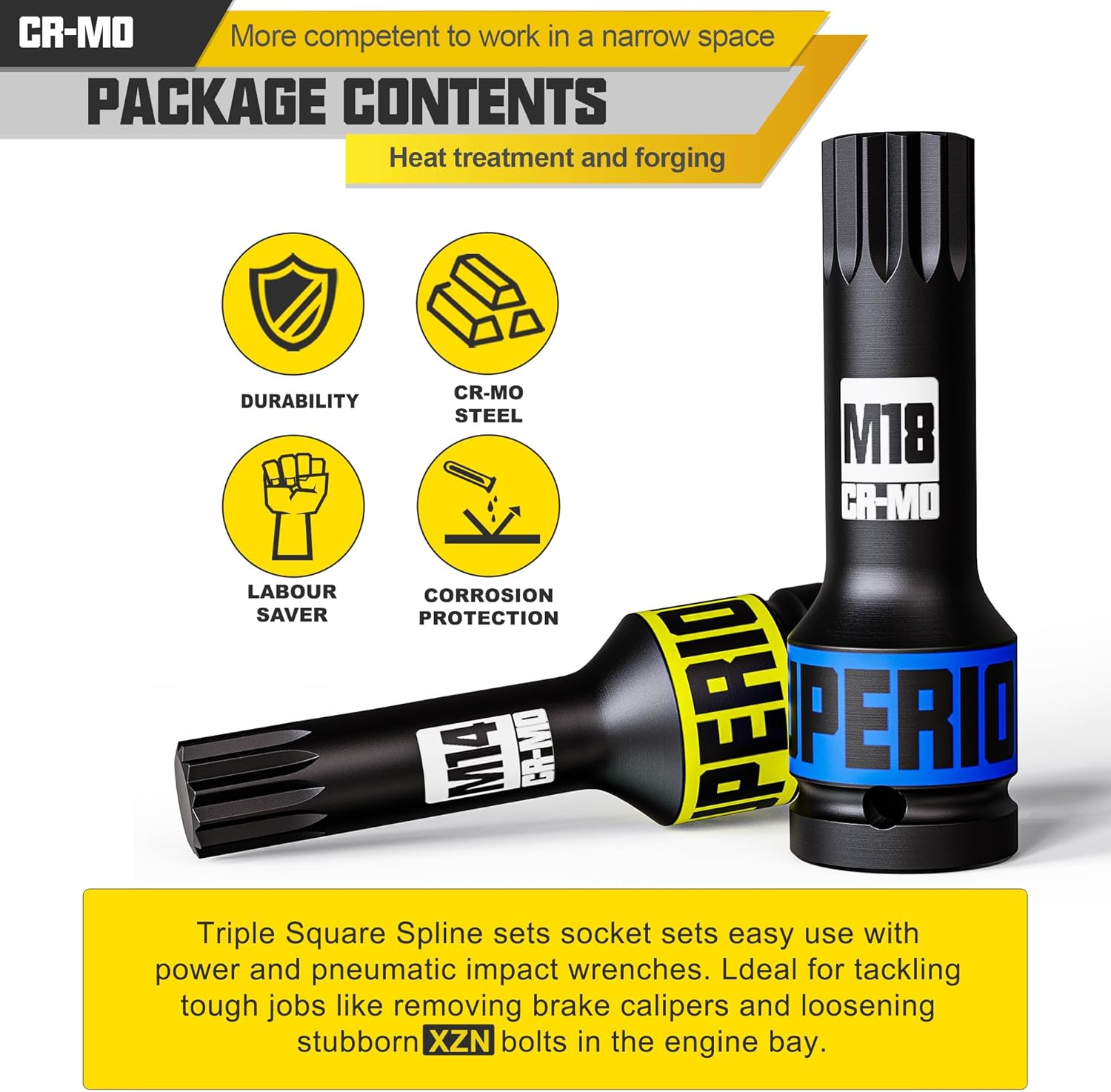 Kirxst Set Chiavi a Bussola XZN a Impulsi 1/2'' (10pcs) - immagine 4