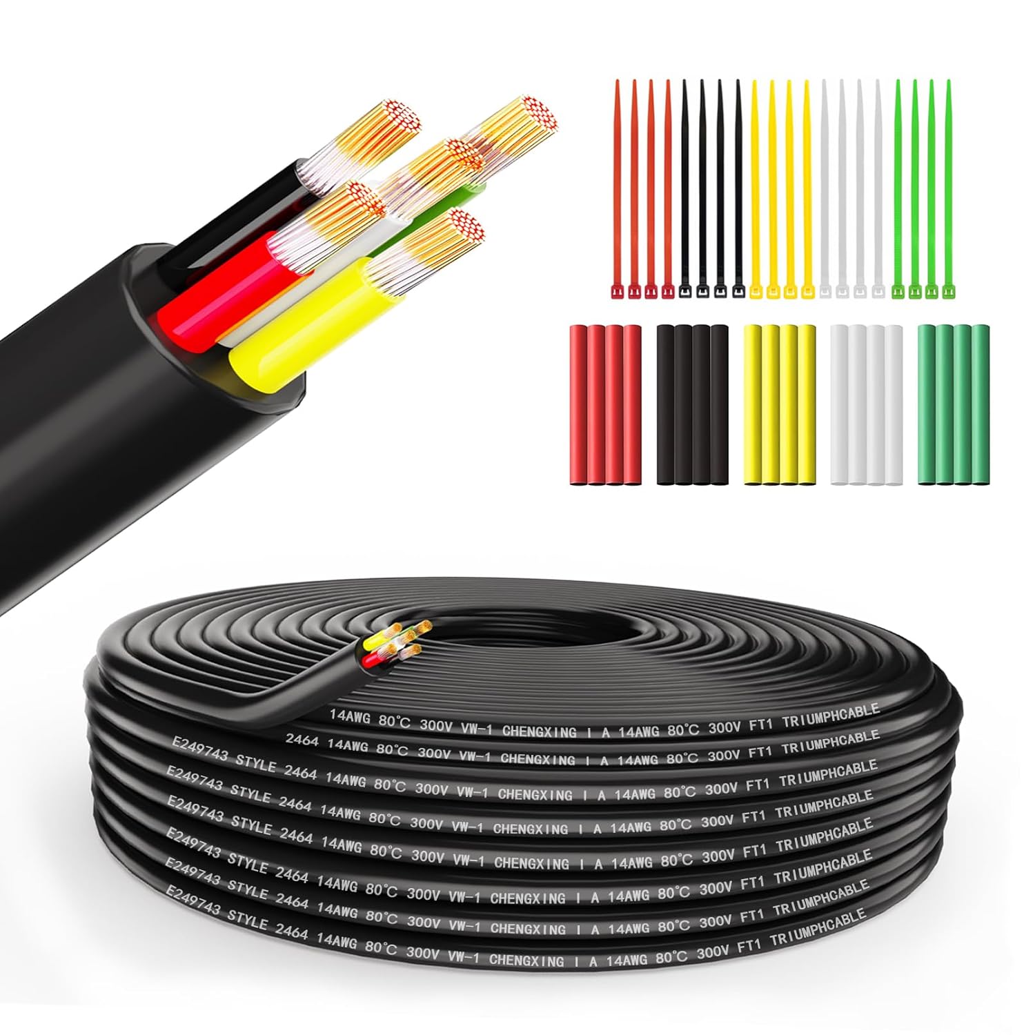 Wirelume Cavo Elettrico 14AWG 5 Core 30,48M - immagine 1