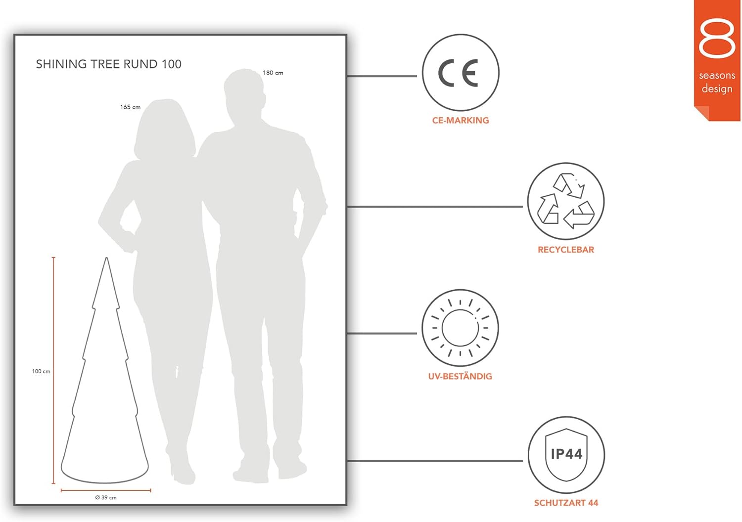 Shining Tree rotondo 100 (rosso) - immagine 3