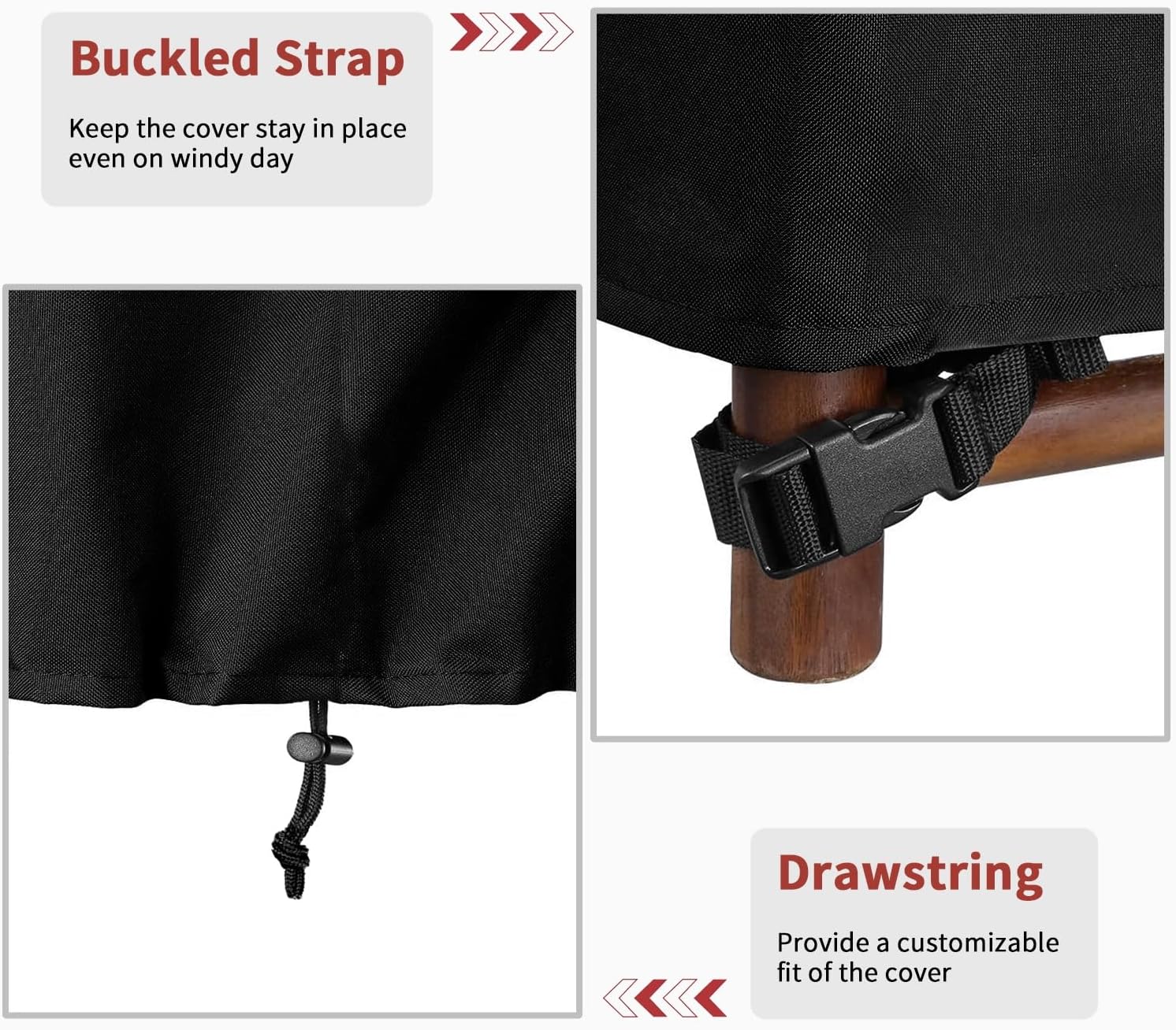 Dokon Copertura per Panca da Giardino 2 Posti, Nera - immagine 5