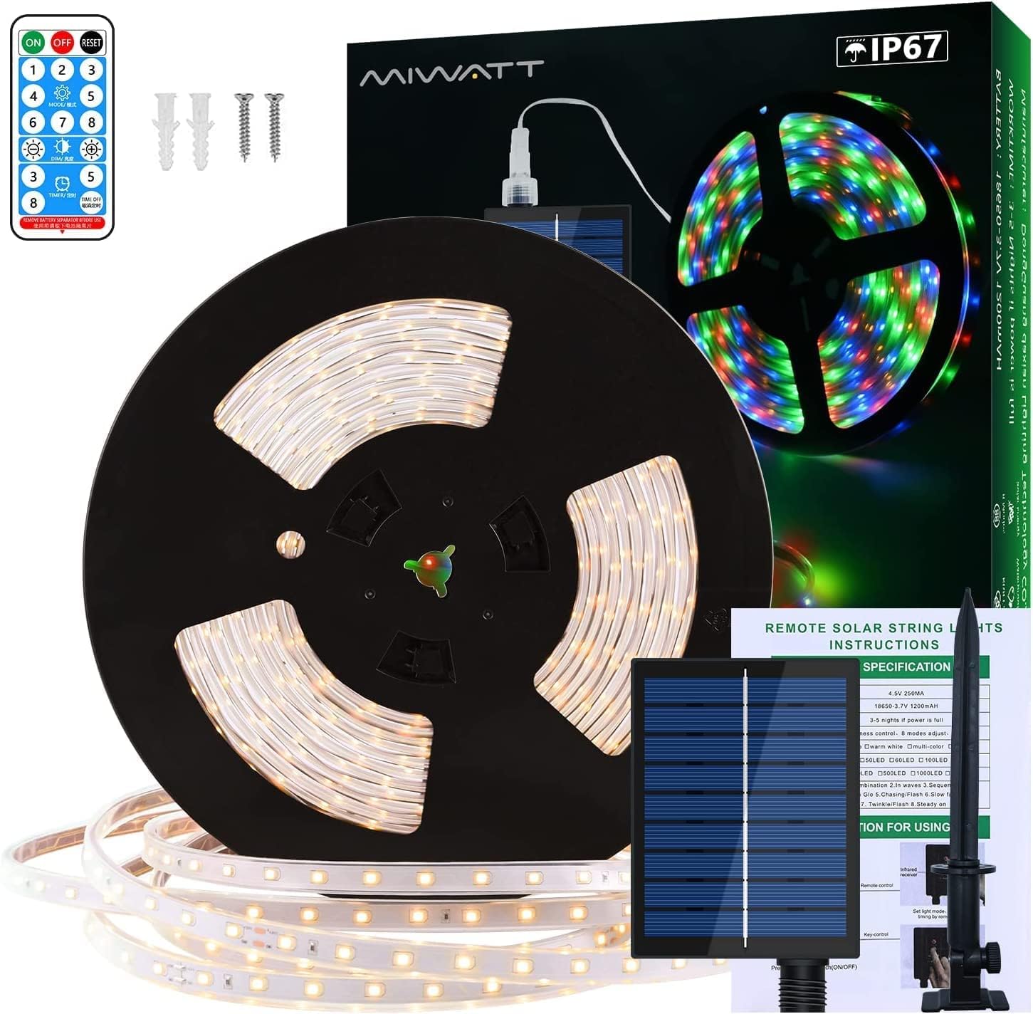 Striscia Luci Solari 10m 560 LED con Telecomando - immagine 1
