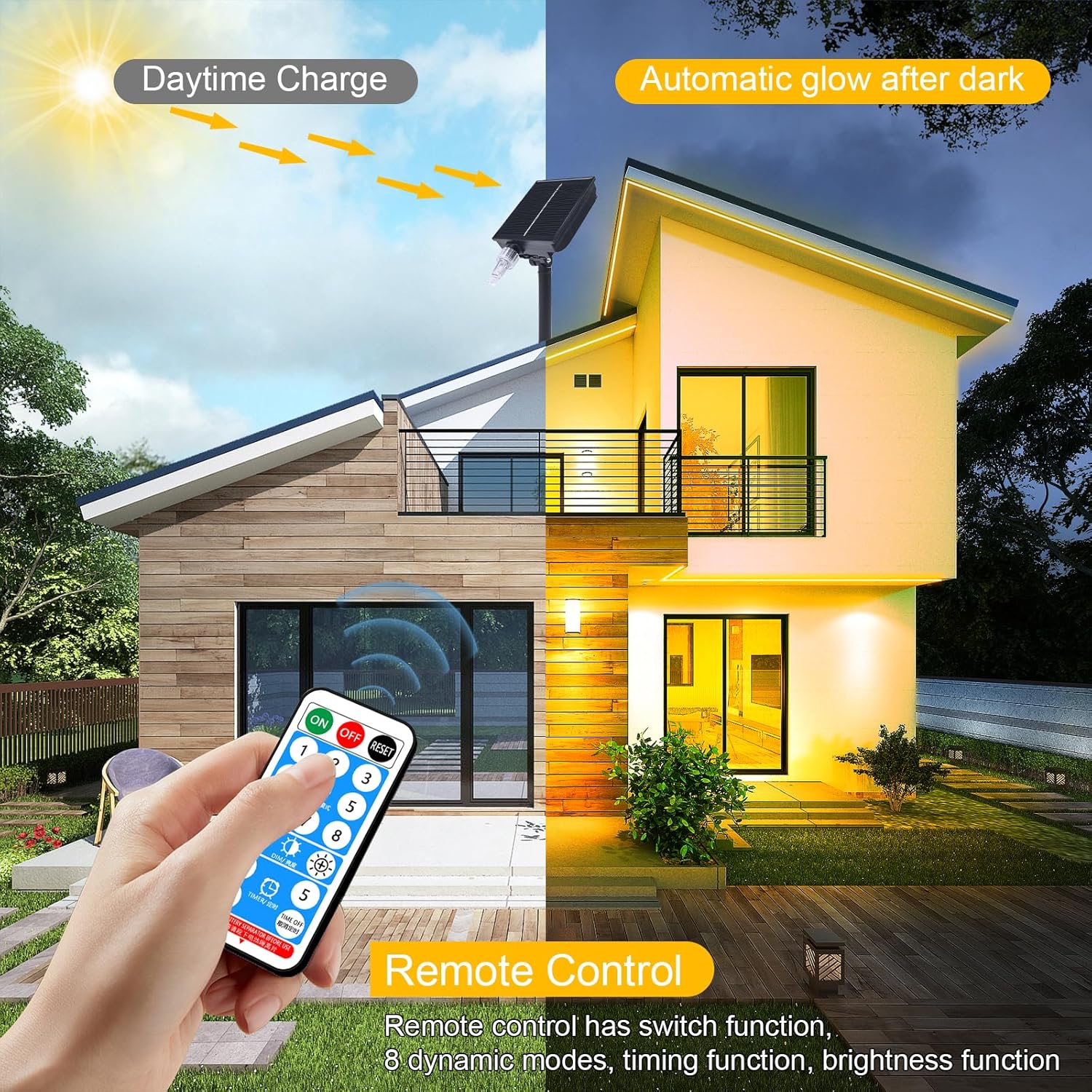 Striscia Luci Solari 10m 560 LED con Telecomando - immagine 3