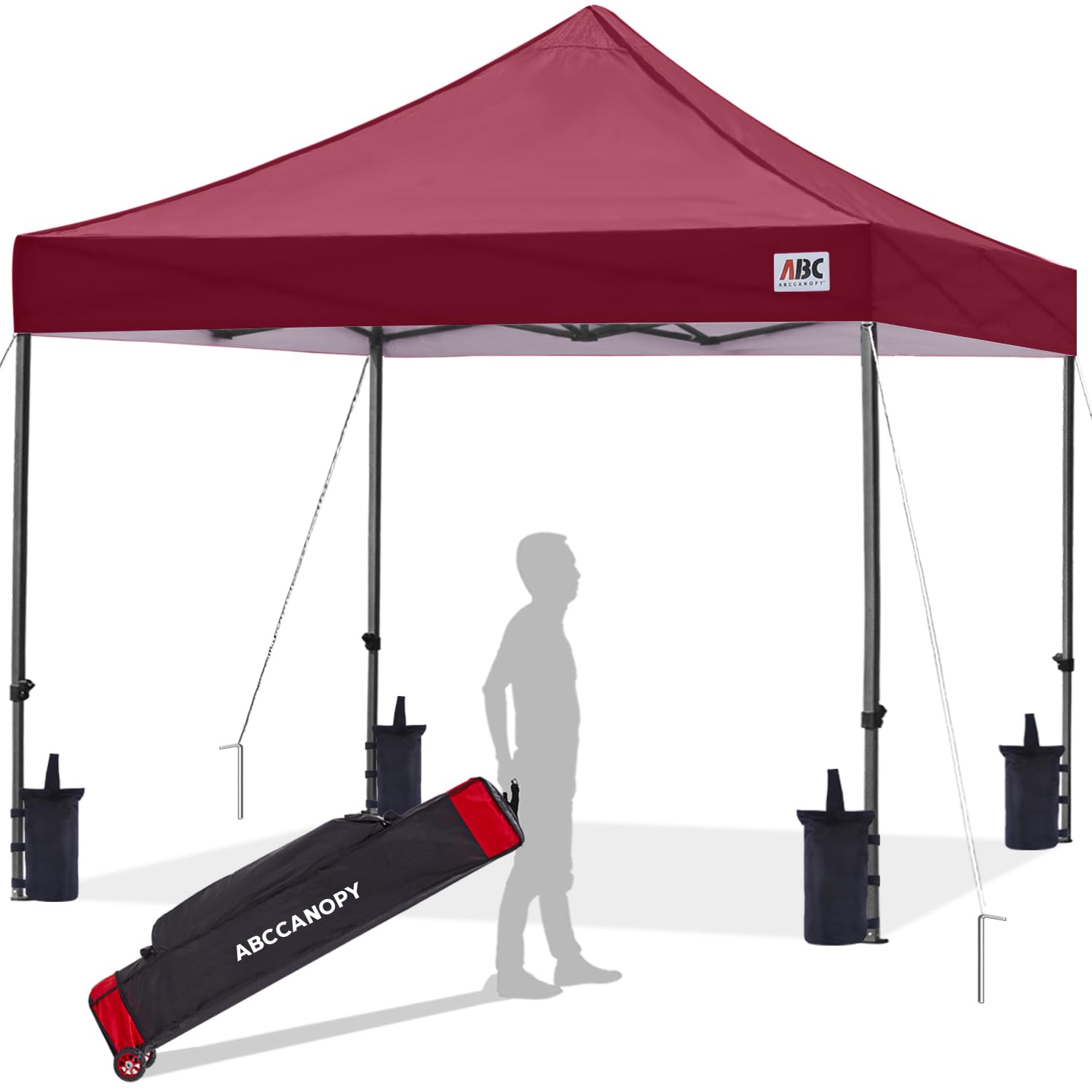 Abccanopy Gazebo Pop Up Tenda Commerciale 8x20, Bordeaux