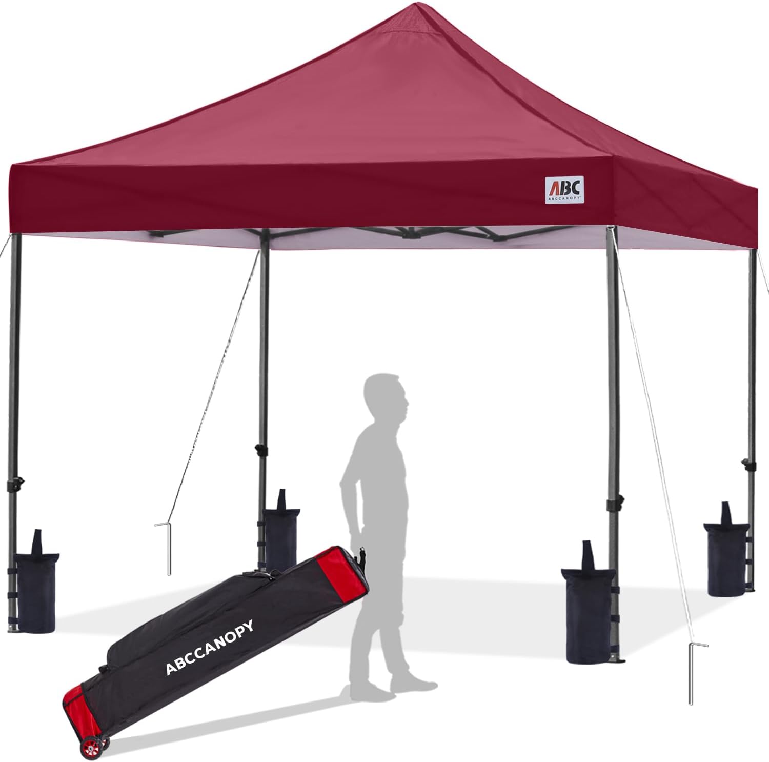 Abccanopy Gazebo Pop Up Tenda Commerciale 8x20, Bordeaux - immagine 1
