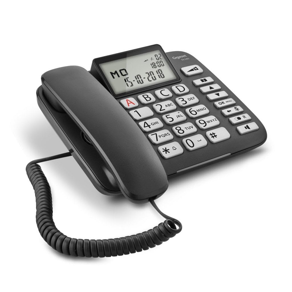GIGASET DL580 TELÃ‰FONO FIJO TECLAS GRANDES NEGRO
