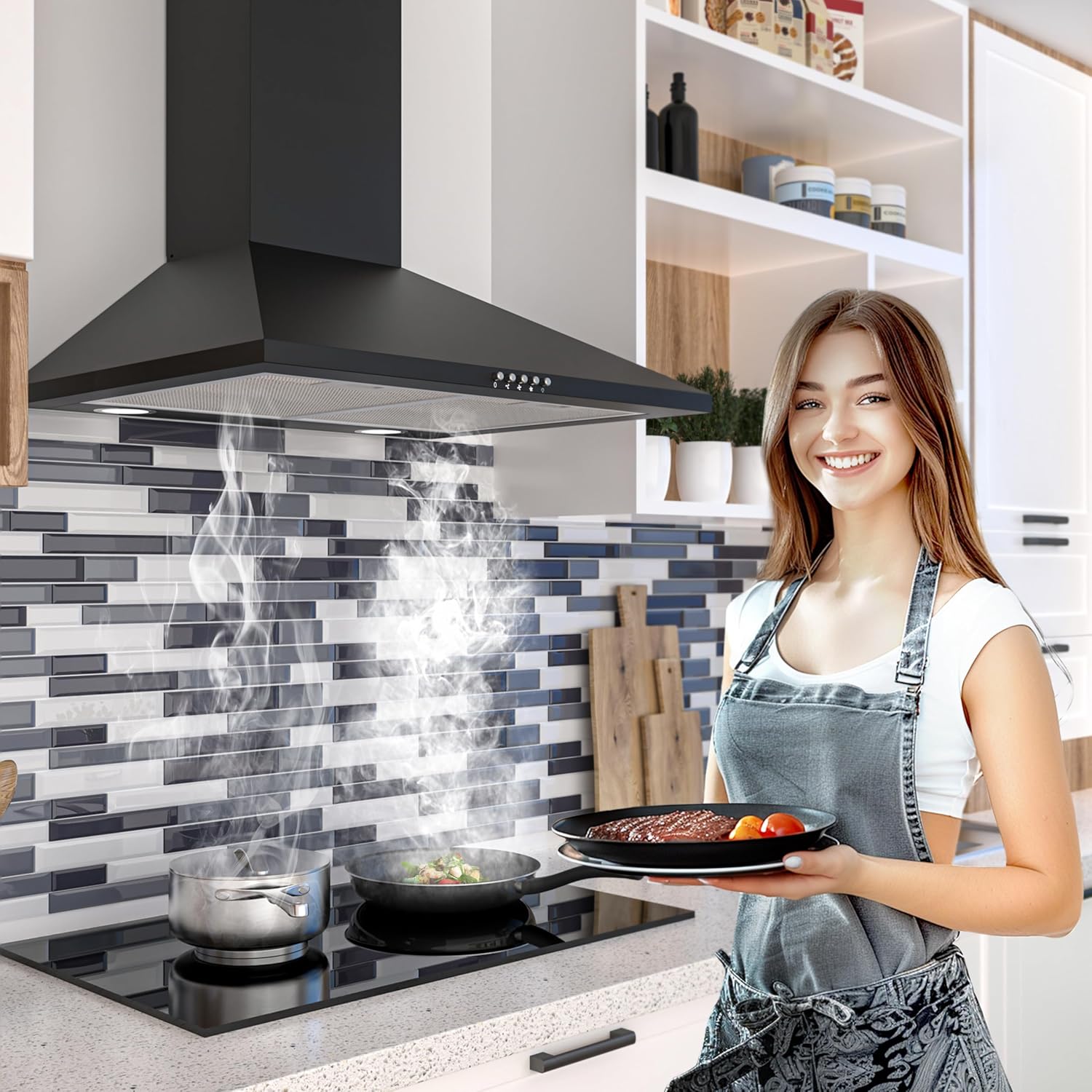 Firegas Cappa Aspirante da Parete 60 cm, Nera - immagine 2