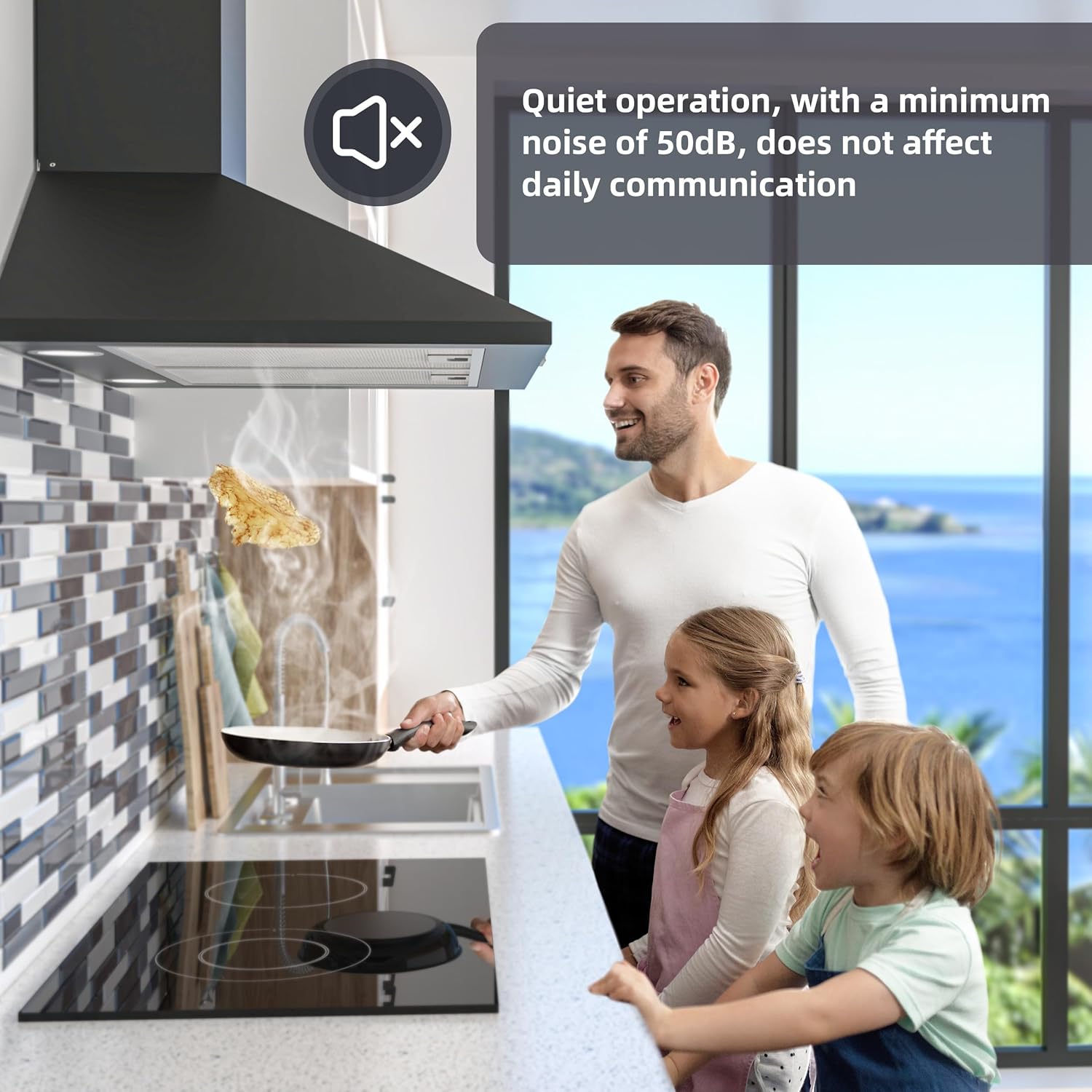 Firegas Cappa Aspirante da Parete 60 cm, Nera - immagine 5