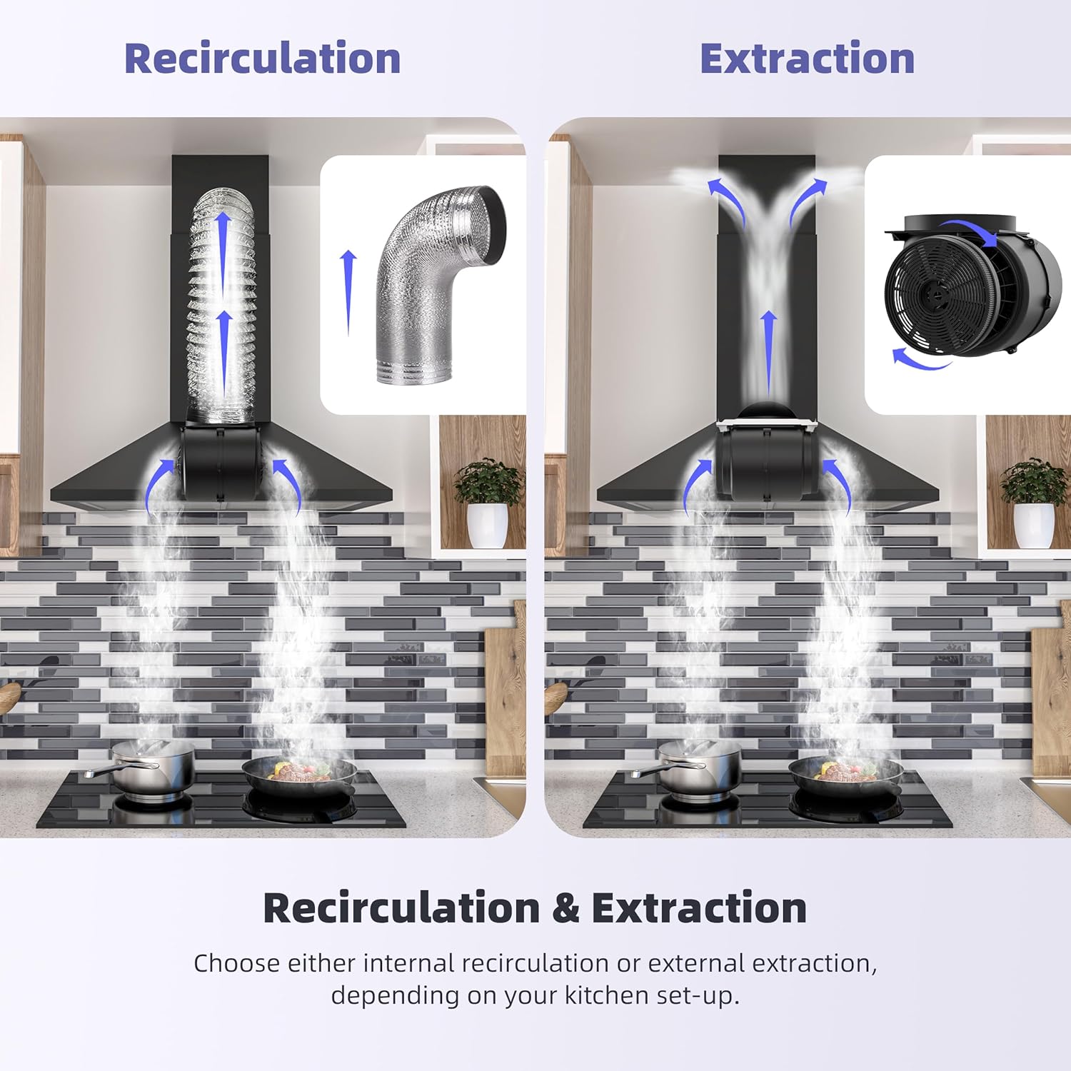Firegas Cappa Aspirante da Parete 60 cm, Nera - immagine 7