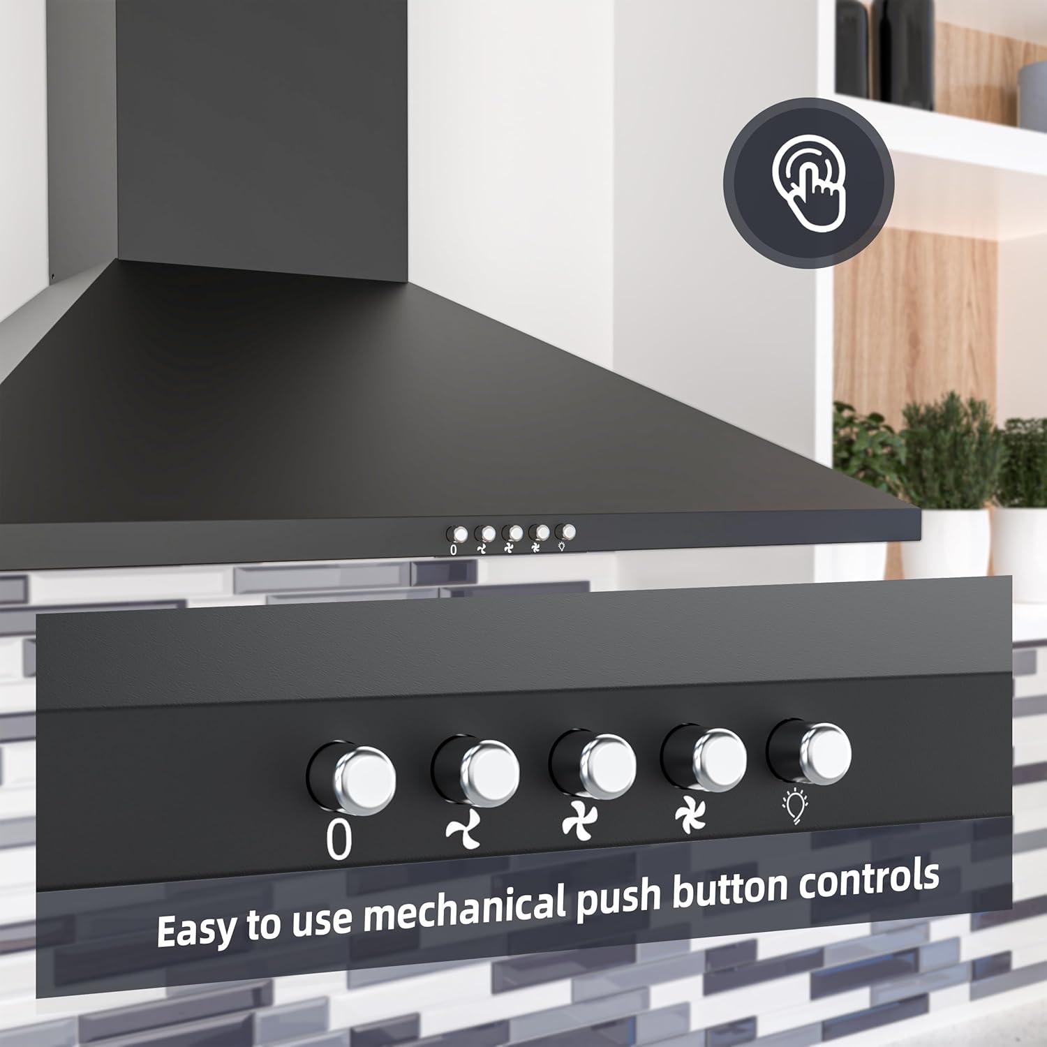 Firegas Cappa Aspirante da Parete 60 cm, Nera - immagine 8