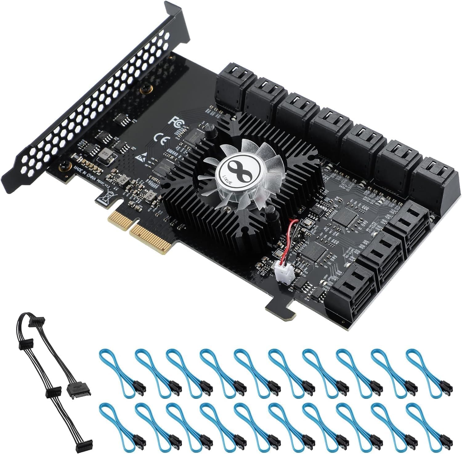 Yaboang Scheda SATA 4X 20 Porte SATA 6Gbps