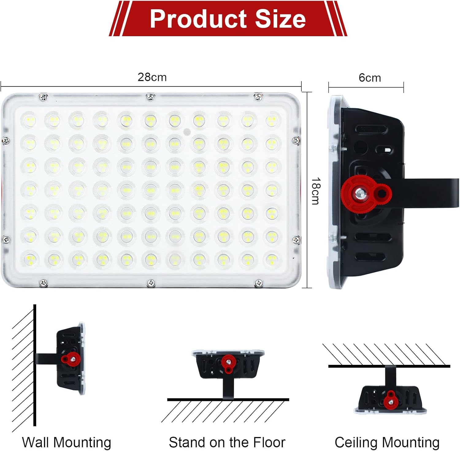 Createstar Faretto Led da Esterno 200W, 2 Pezzi - immagine 3