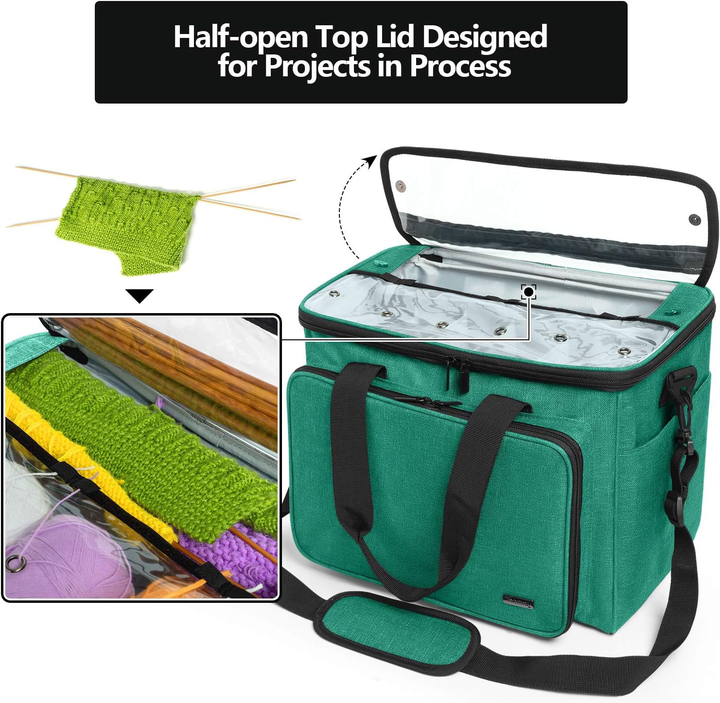 Teamoy Custodia per Filati, Grande, Verde - immagine 4