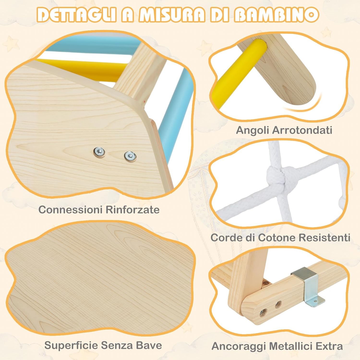 Costway 6 in 1 Set Arrampicata per Bambini - immagine 2