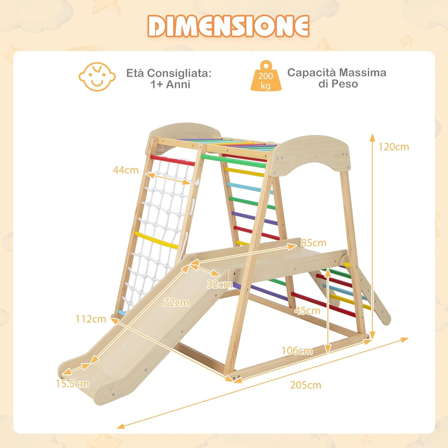 Costway 6 in 1 Set Arrampicata per Bambini - immagine 7