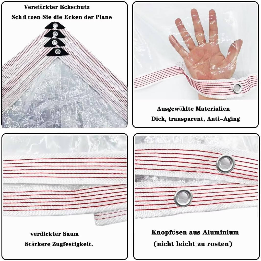 Bcbig Telone Impermeabile Trasparente 4x5m con Occhielli - immagine 3