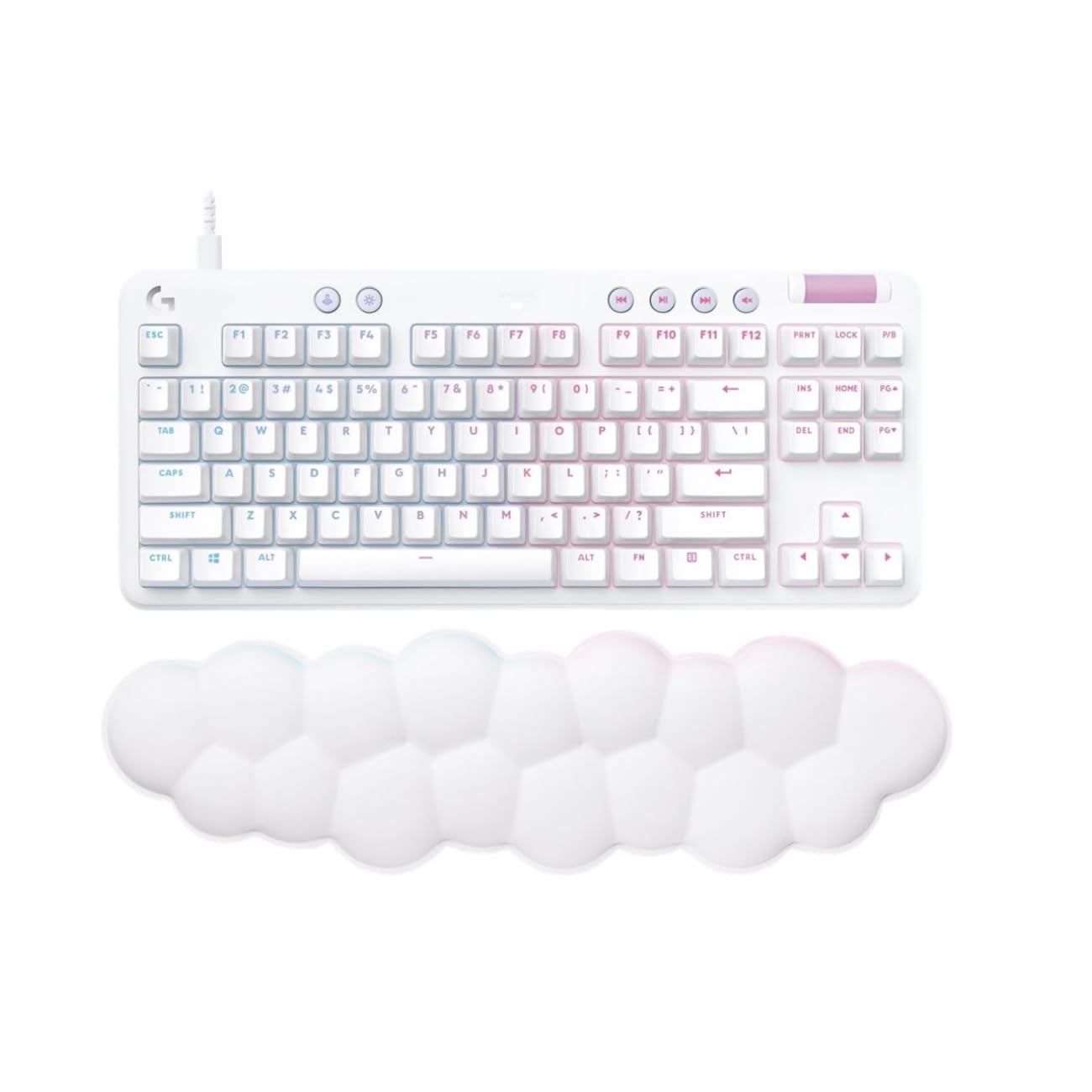 Logitech G G713 - Tastiera Gaming con Cavo, Bianco Nebbia