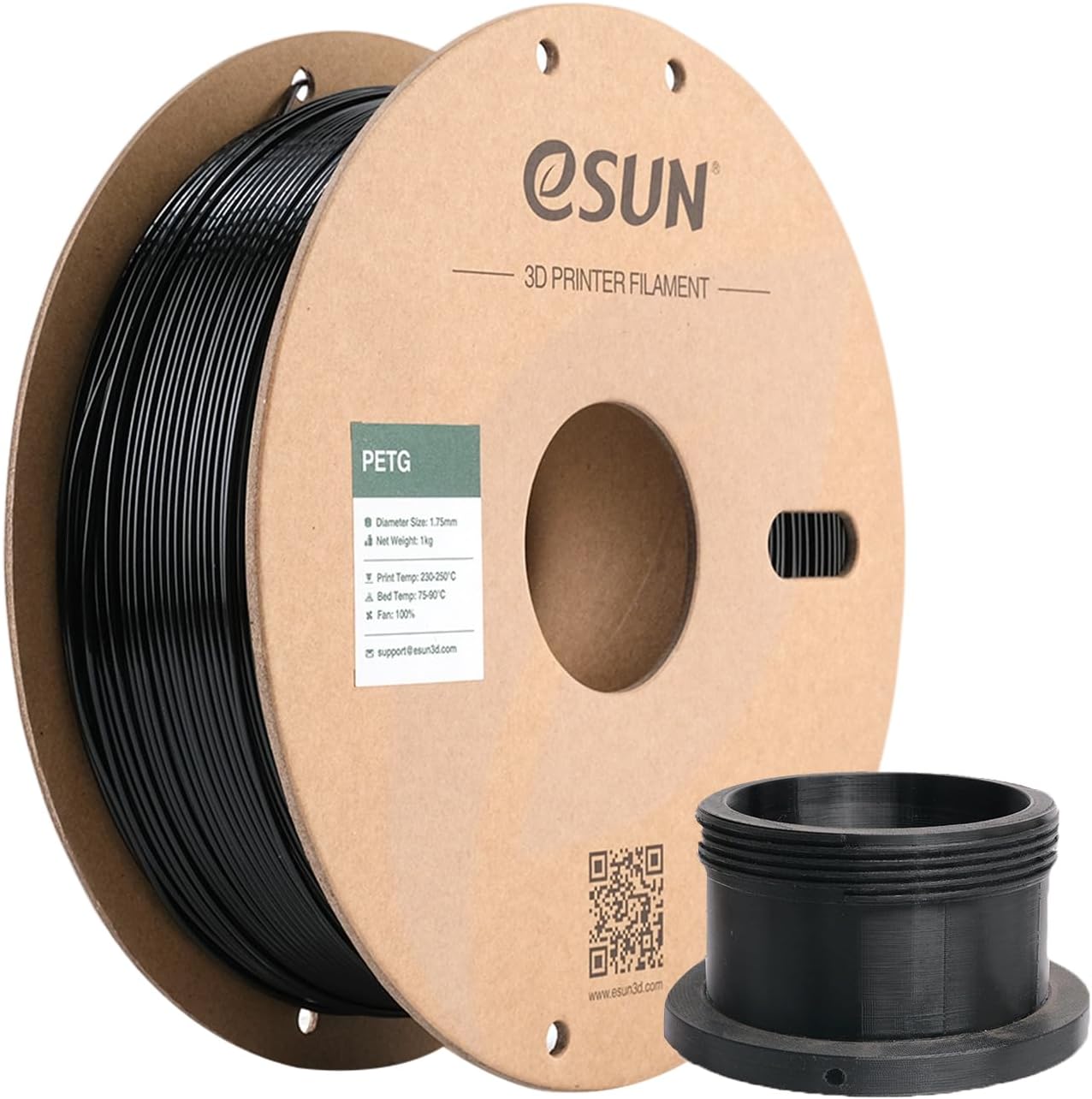 Esun Filamento PETG 1.75mm Nero Solido 1kg - immagine 1