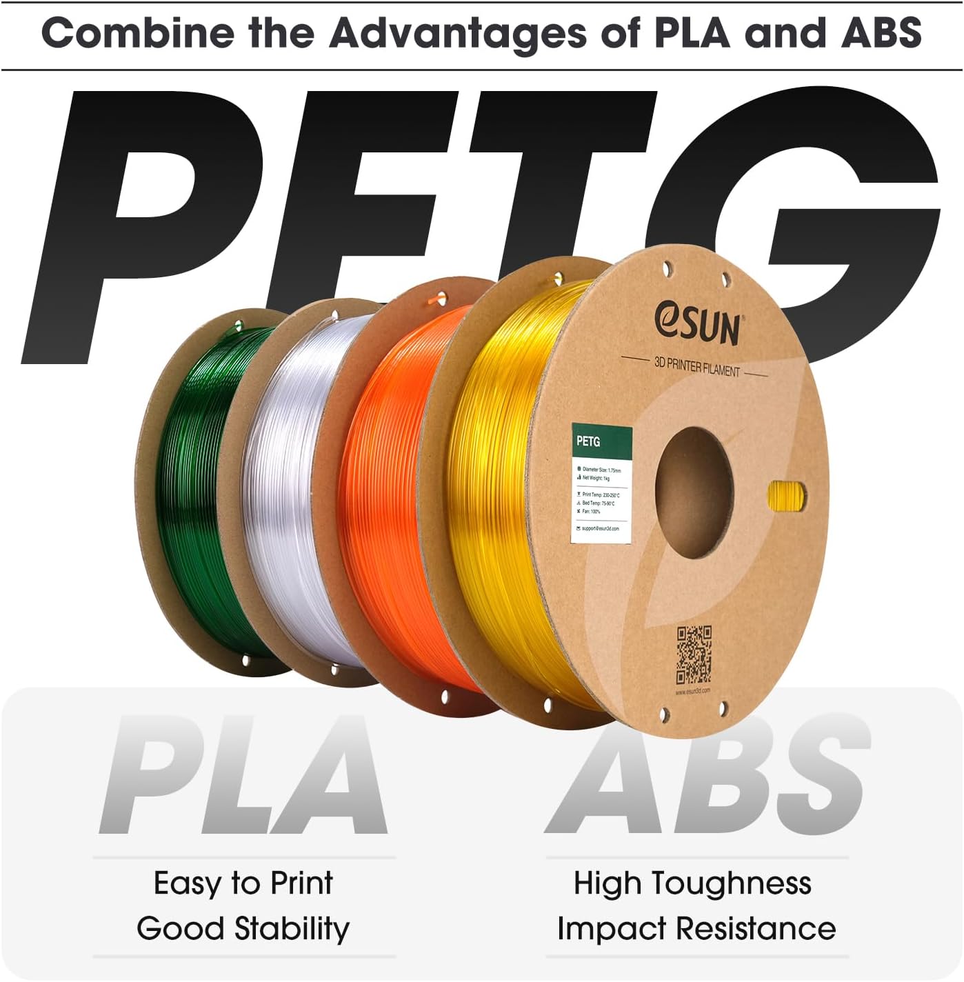 Esun Filamento PETG 1.75mm Nero Solido 1kg - immagine 5