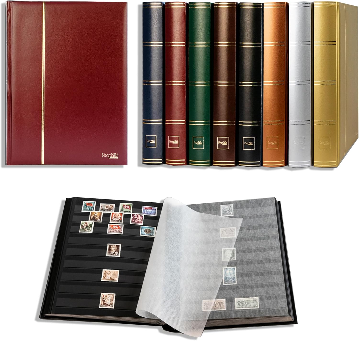 Prophila Leuchtturm Album di Bollo (Nuovo) 60 Pagine, Copertina Bordò