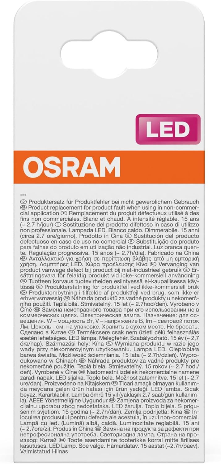 Osram Lampada LED Superstar A60 E27 Dimmerabile, 6-Pack - immagine 3