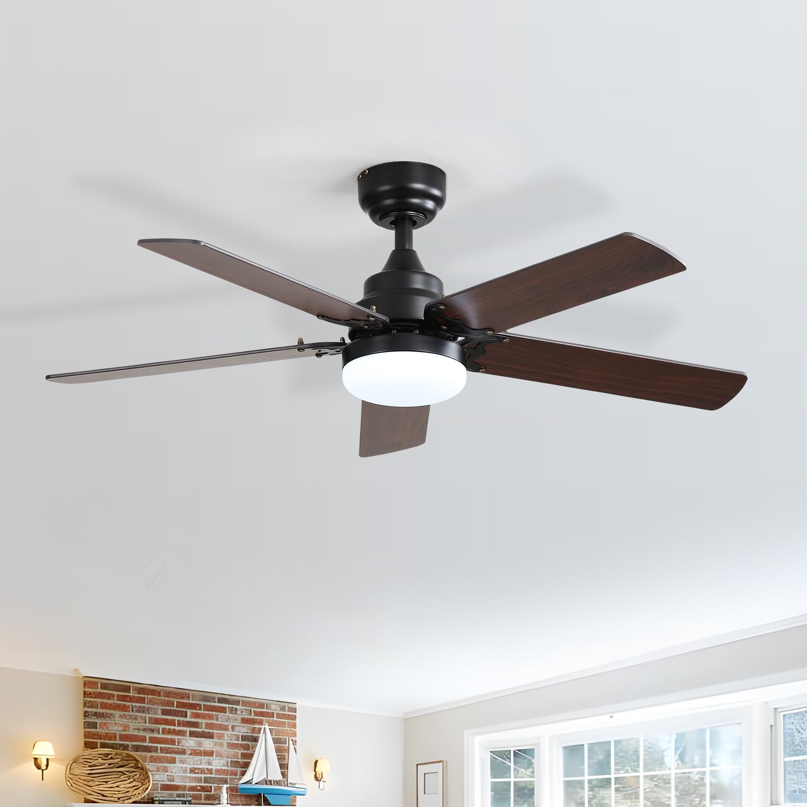 Sofucor Ventilatore da Soffitto con Luce LED 107 cm