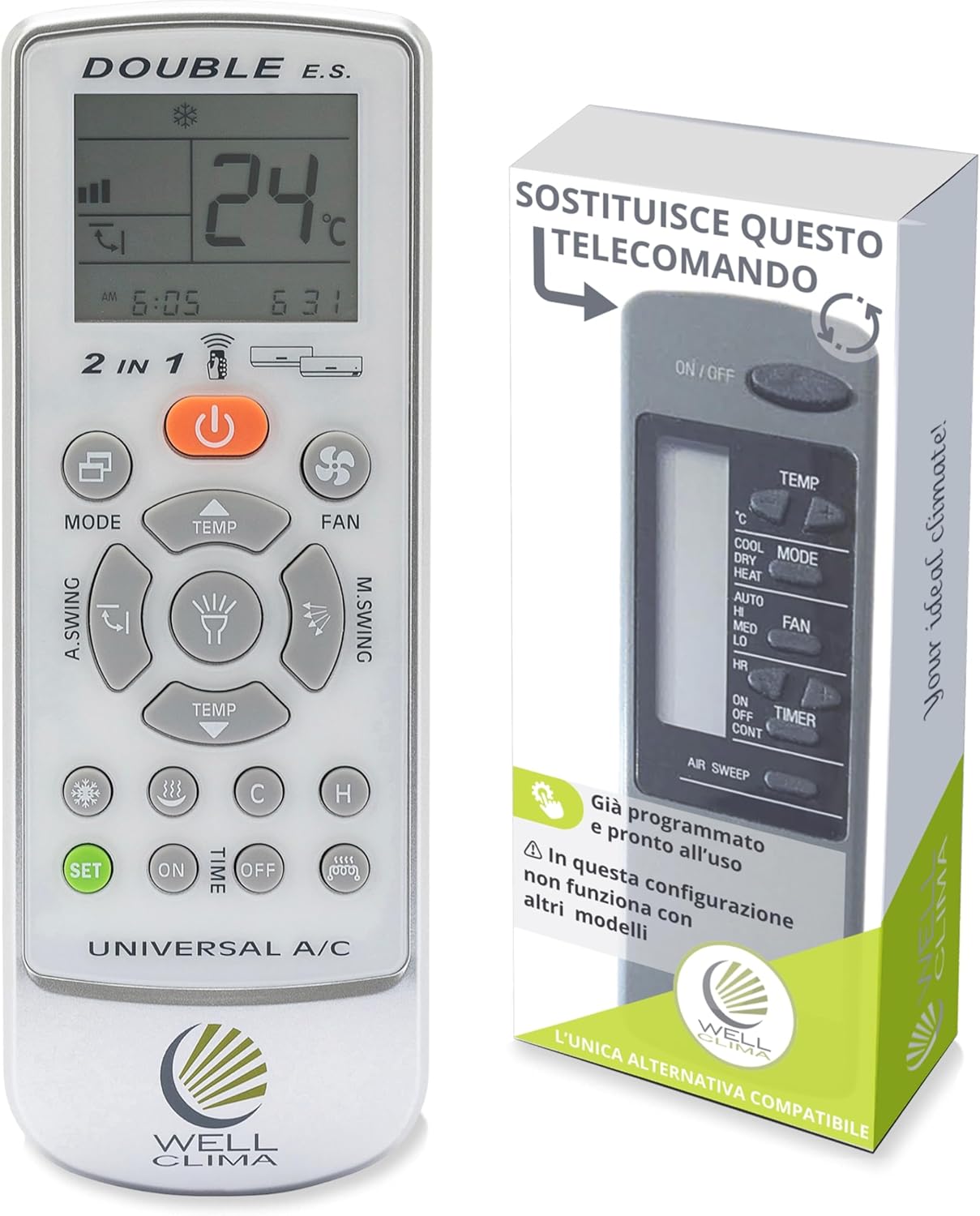 Wellclima - Telecomando per Ferroli, Fer Klima, Climaveneta - immagine 1