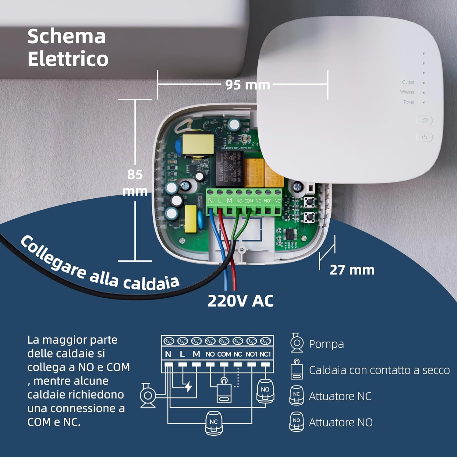 Termostato Wi-Fi a Batteria Programmabile Tuya - immagine 3